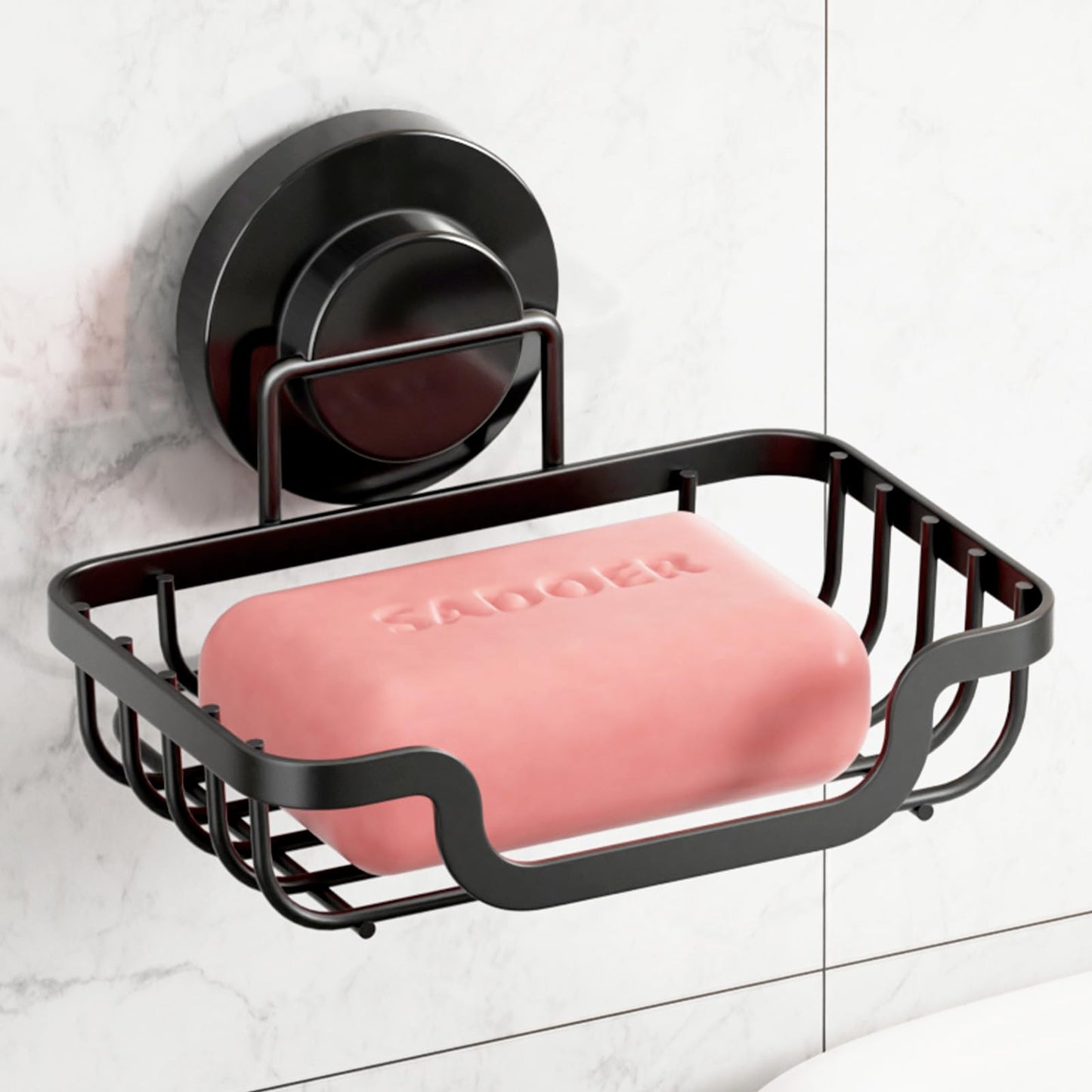 TAILI Soap Dish Holder Suction Cup with Hooks and Silicone Soap Saver Pad for Shower Wall, Shampoo Saver Tray for Bathroom, Tub, Kitchen, Rustproof Stainless Steel Sponge Holder