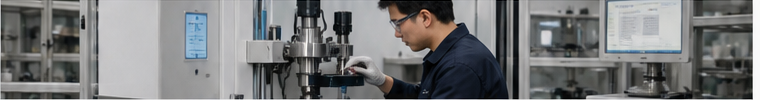 A materials engineer working in a modern production facility