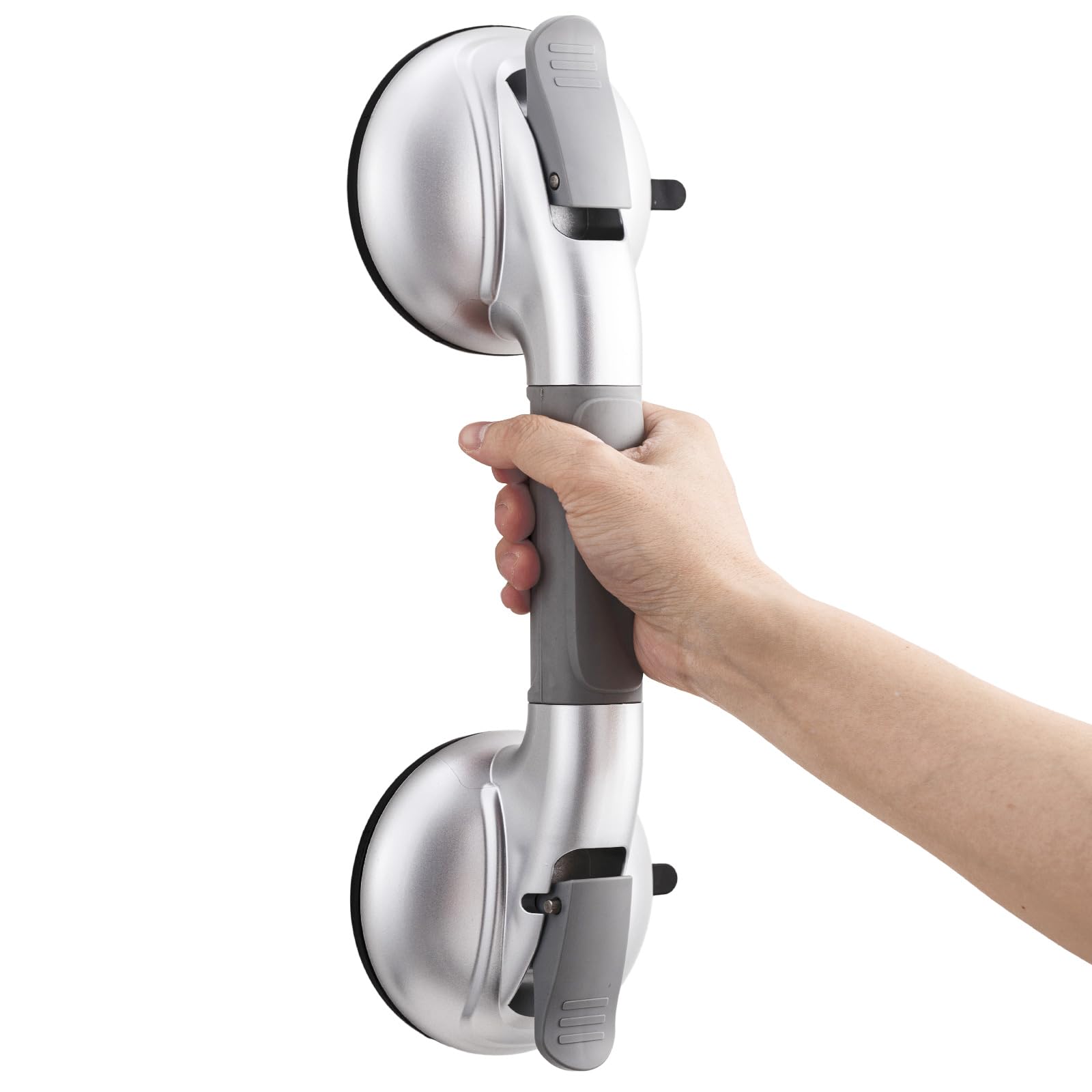 TAILI Grab Bars for Bathtubs and Showers, Shower Handles for Elderly Suction,Maximum 330lbs,Shower Bar with Upgraded Rubber Suction Cups,Safety Grip for Senior, No Drilling Removable,Silver