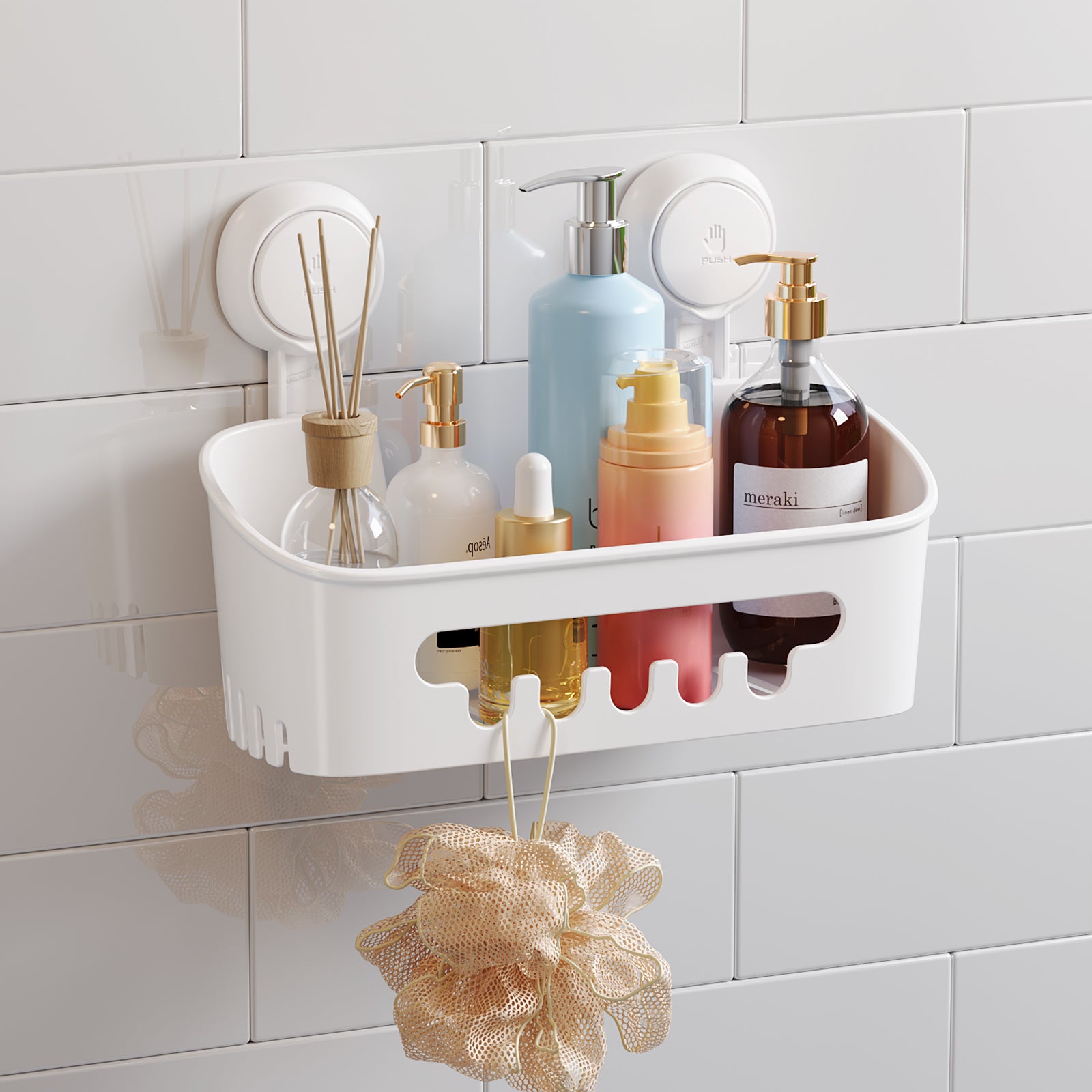 TAILI Nice Series Suction Shower Caddy – Drill-Free Wall Organizer
