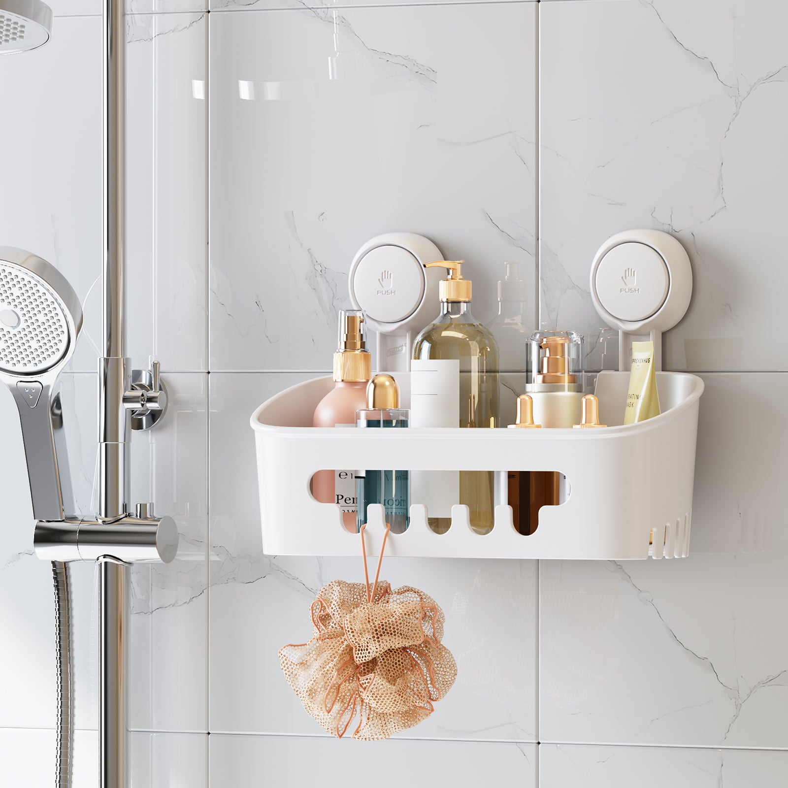 TAILI Nice Series Suction Shower Caddy – Drill-Free Wall Organizer