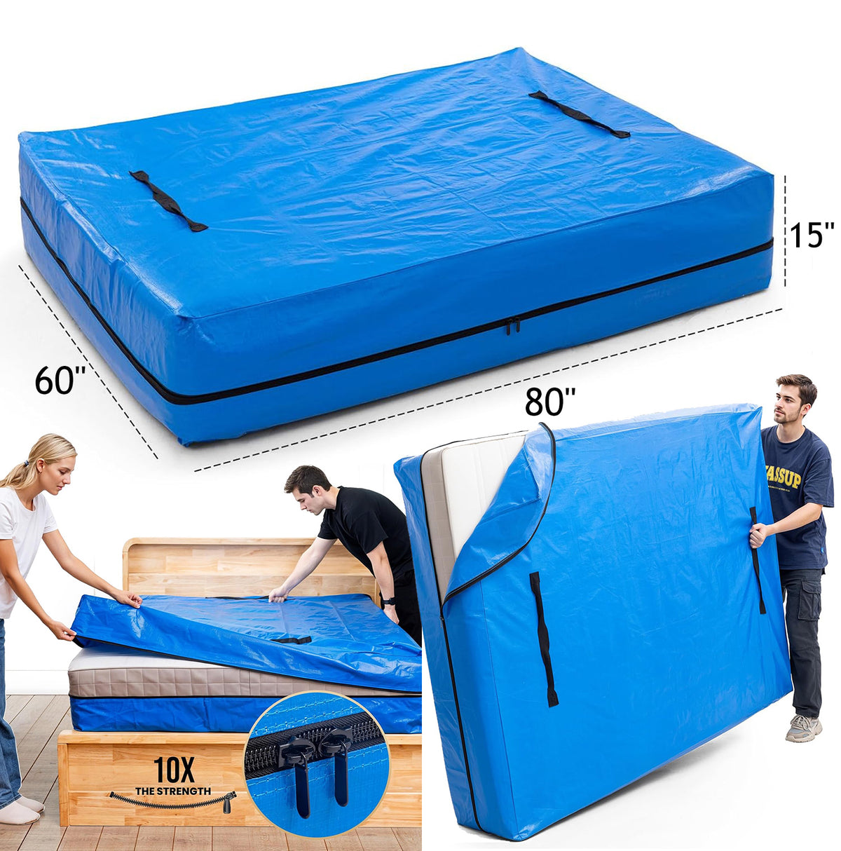 TAILI 15-Piece Moving Essentials Kit – 2-Pack 69 Gallon Storage Bags with Window, 6-Pack XL Moving Bags with Window, 6-Pack Jumbo Vacuum Storage Bags & Twin/Full Mattress Bag