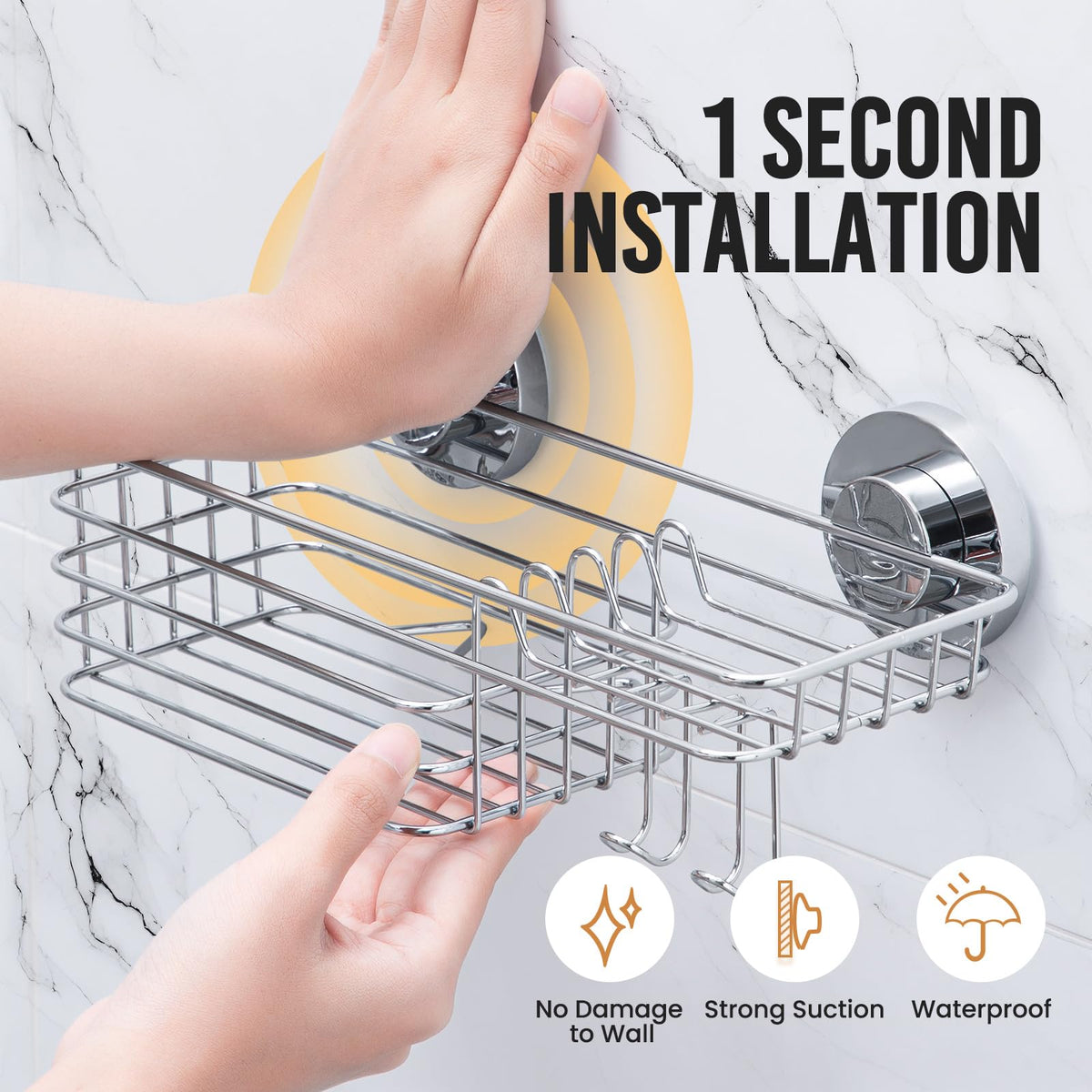 TAILI Shower Caddy Suction Cup, 3 Pack Heavy Duty Bathroom Organizer