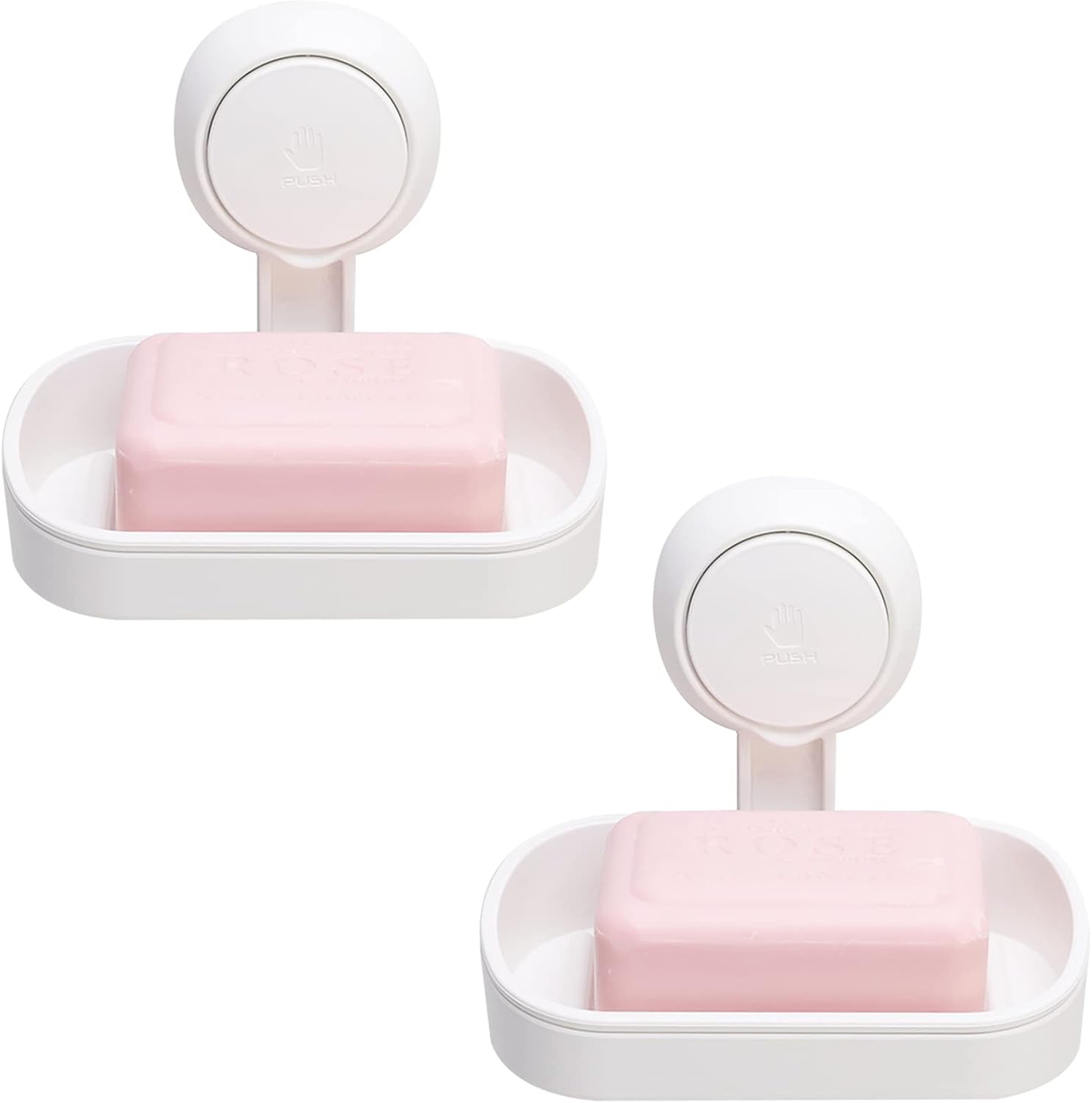 TAILI Soap Dish Bar Holder Suction Cup,SoapSaver with Powerful Vacuum Suction,Sponge Holder for Shower,Bathroom,Tub andKitchen Sink,Universal Shower Accessories,Drill-Free,Removable,2 Pack