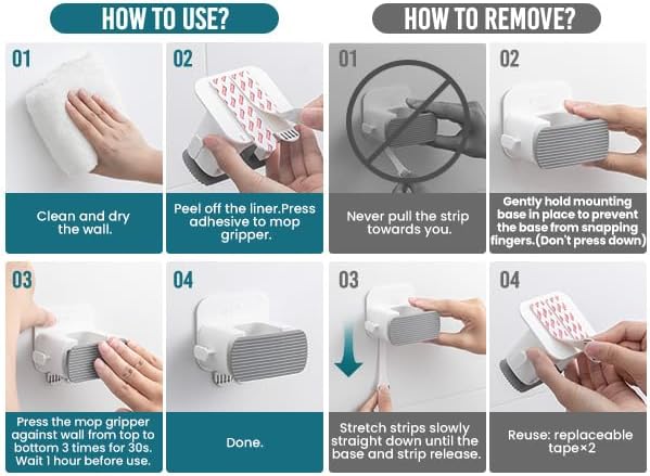 TAILI Easy-Hold Wall Mount Broom Holder