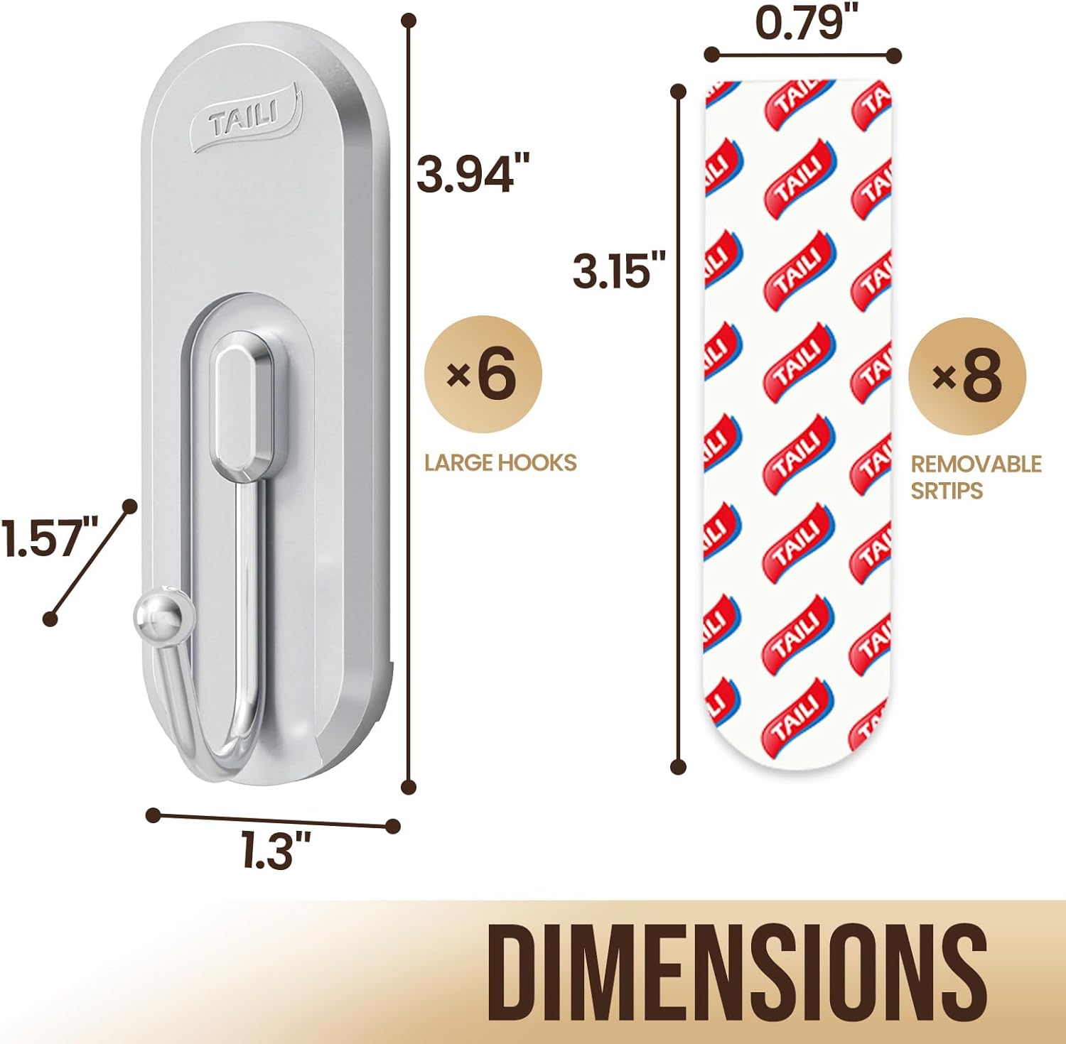 TAILI Easy-Metal Adhesive Coat Hooks