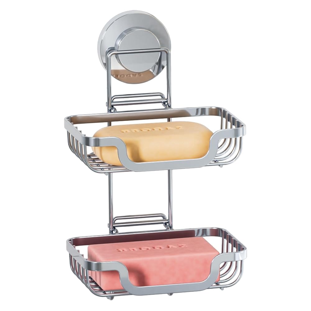 TAILI TRACE Series Suction Soap Dish – Double-Layer Stainless Steel Design