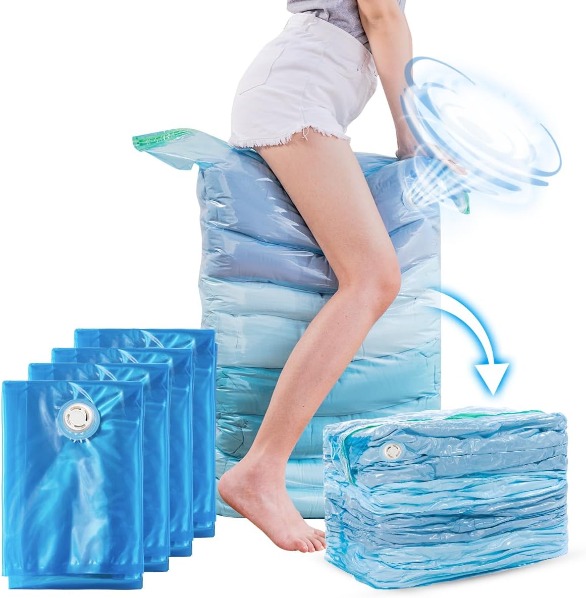 TAILI Blue Extra Large Cube Vacuum Storage Bags