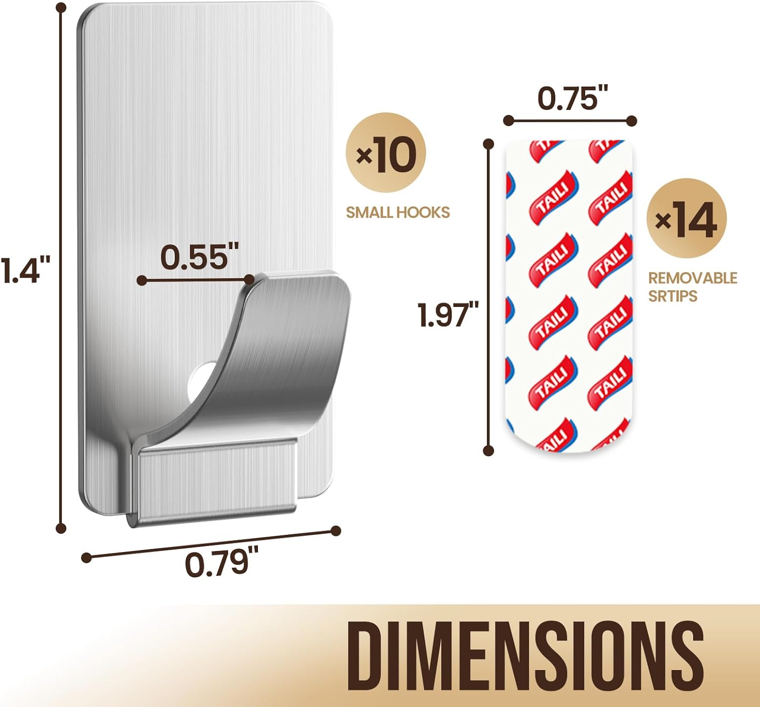 TAILI Easy-Metal Adhesive Hooks