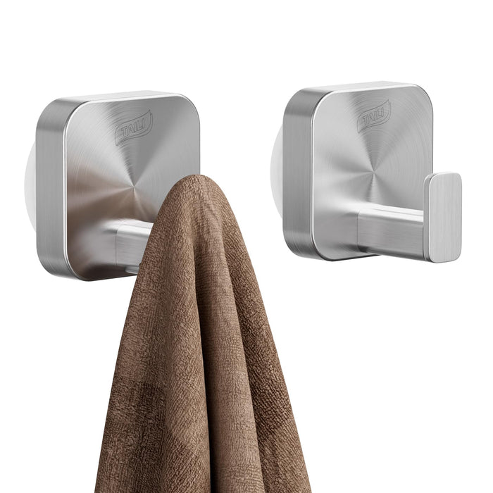 TAILI Shower Hooks Suction Cup, Towel Hooks for Bathrooms, Stainless Steel