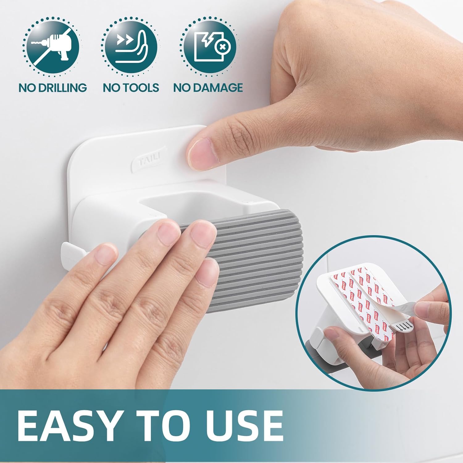 TAILI Easy-Hold Wall Mount Broom Holder