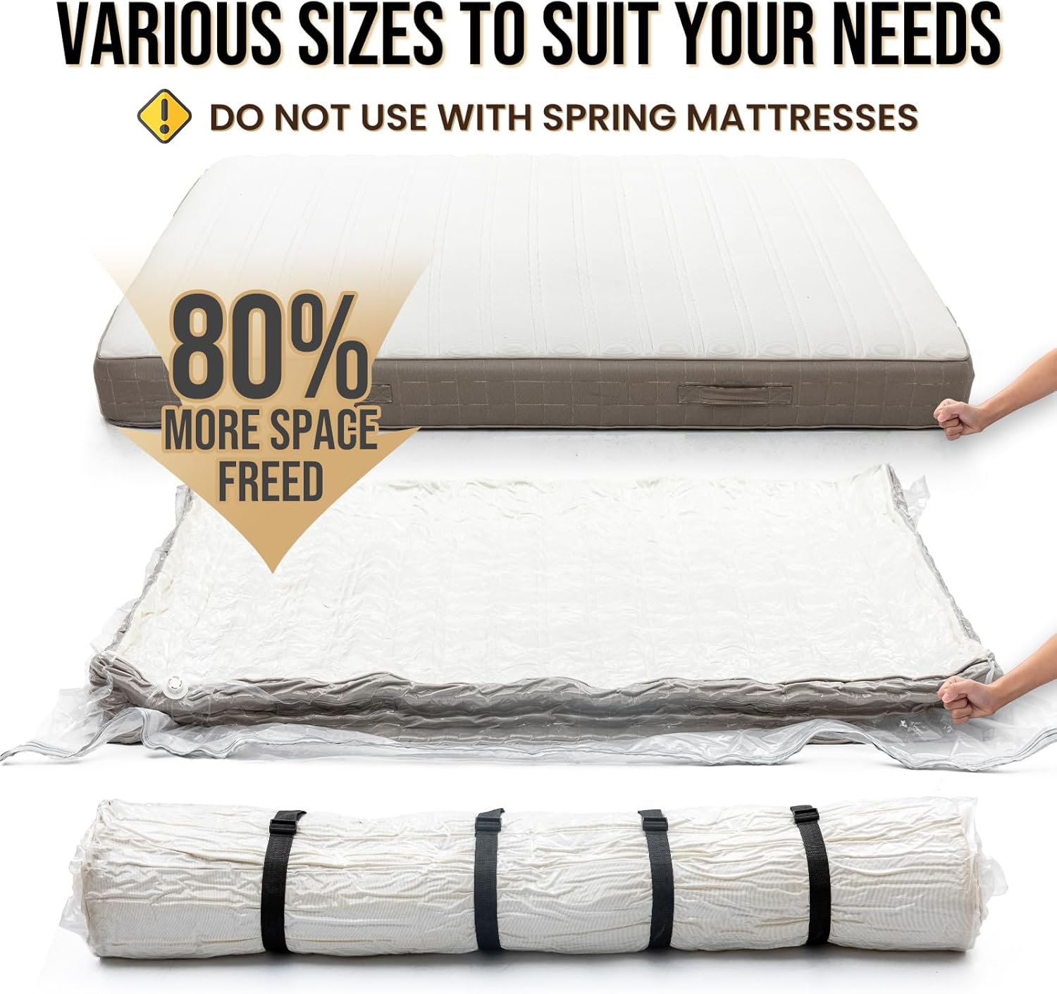 TAILI Mattress Vacuum Storage Bag with Straps