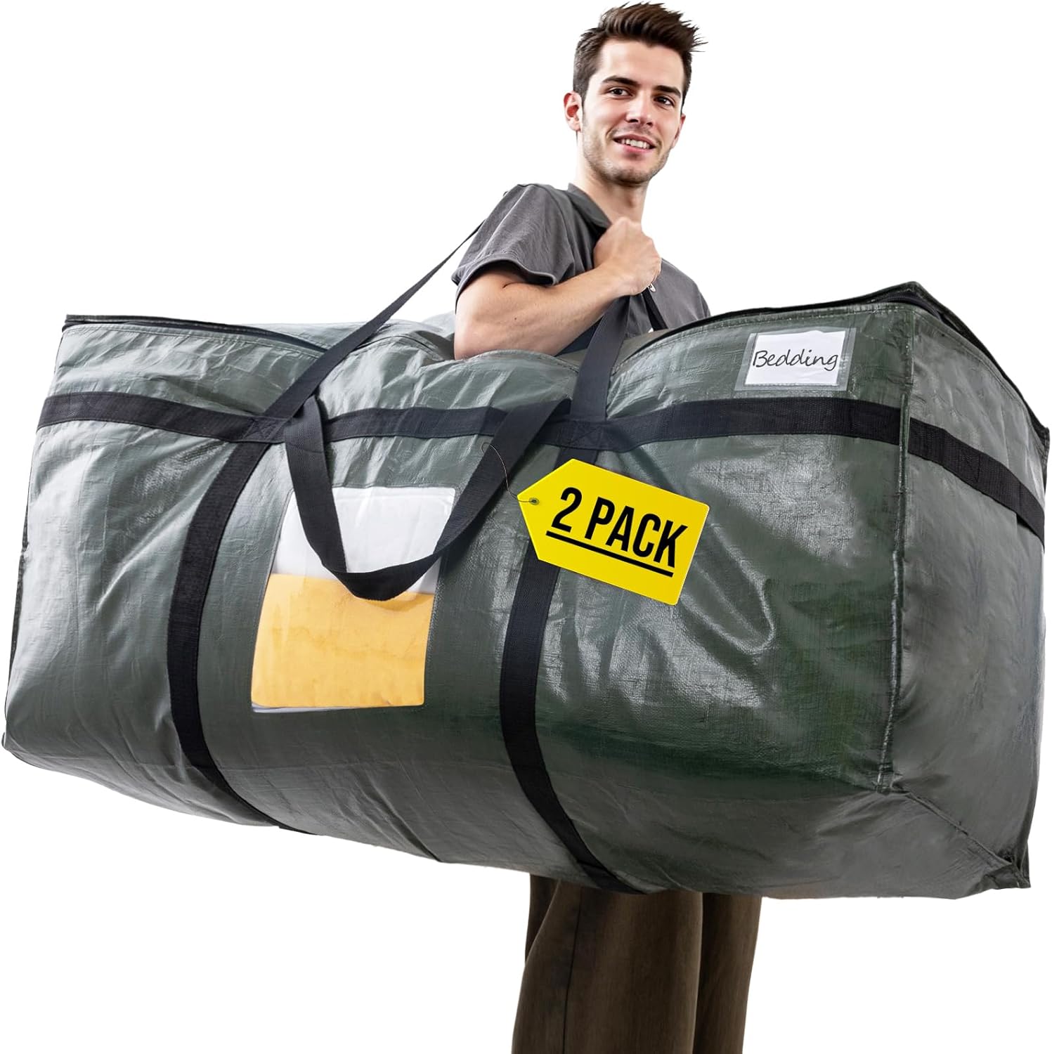 TAILI Green Extra Large Moving Bags with Window