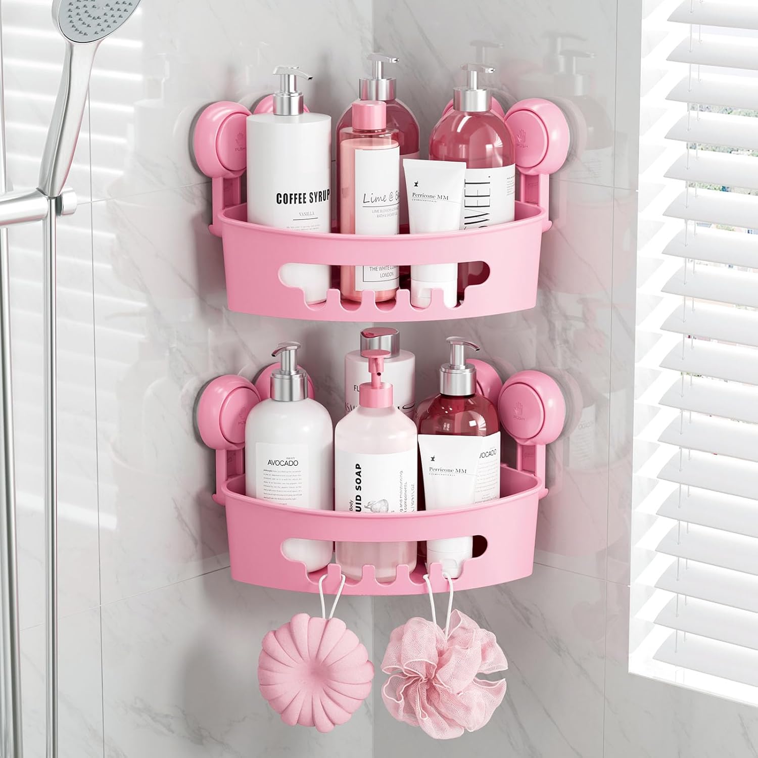 TAILI NICE Series Suction Corner Shower Caddy – Drill-Free Wall Organizer