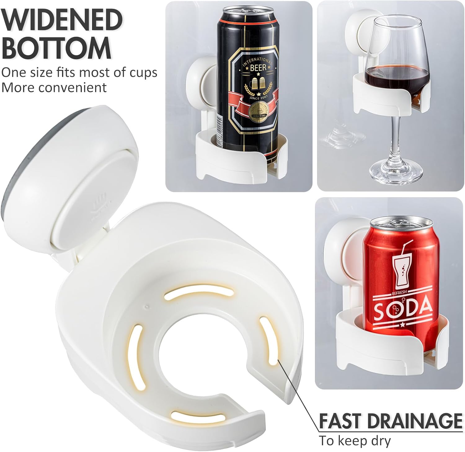 TAILI NICE Series Suction Wine Glass Holder – Removable No-Drill Wall Mount