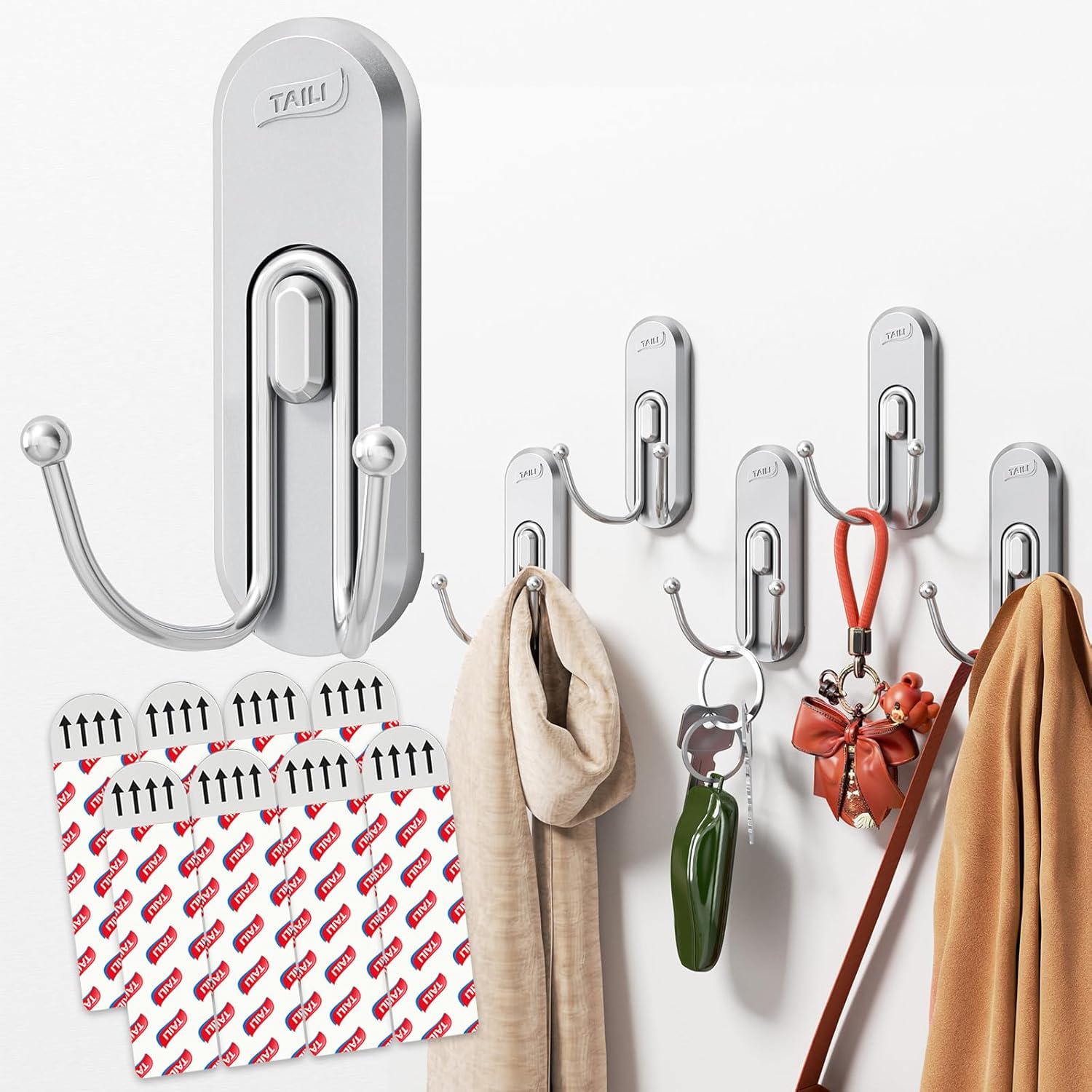 TAILI Easy-Metal Adhesive Coat Hooks