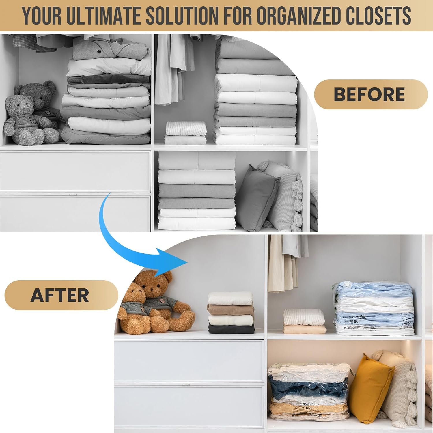 TAILI Cream Cube Vacuum Storage Bags