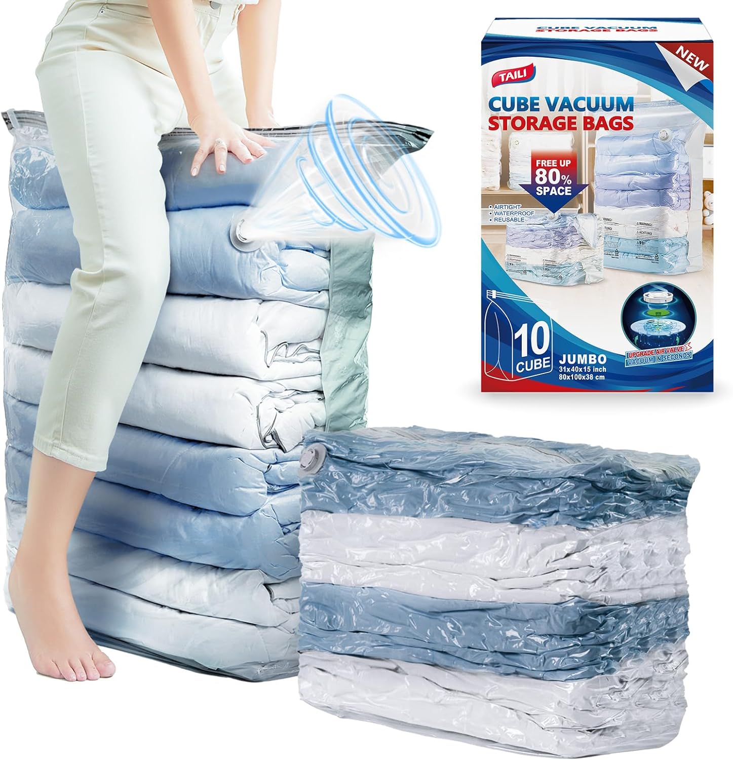 TAILI Cream Cube Vacuum Storage Bags