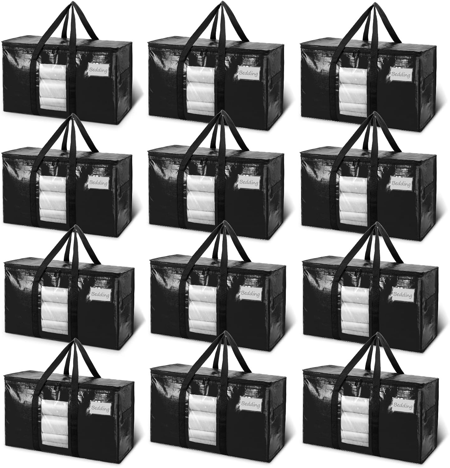 TAILI Black Extra Large Moving Bags with Window