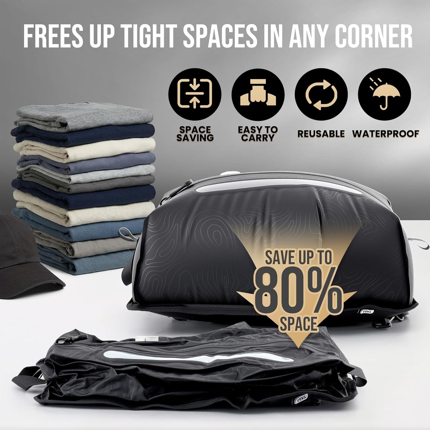 TAILI Travel Vacuum Compression Bags with Wireless Pump