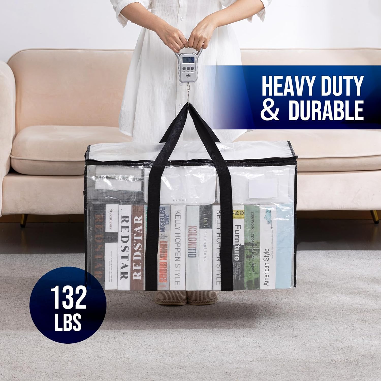 TAILI Clear Extra Large  Moving Bags with Window