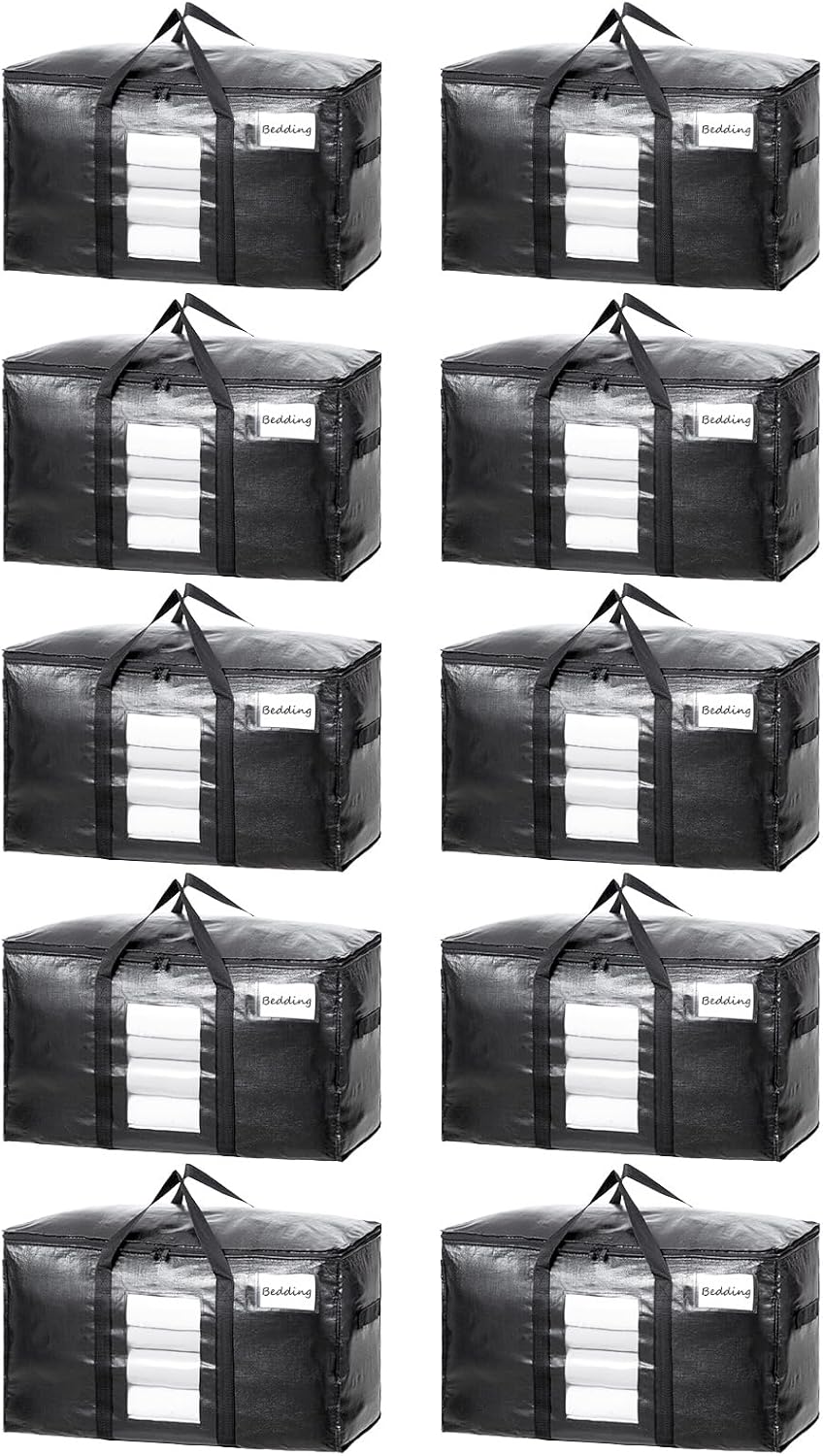 TAILI Black Extra Large Moving Bags with Window