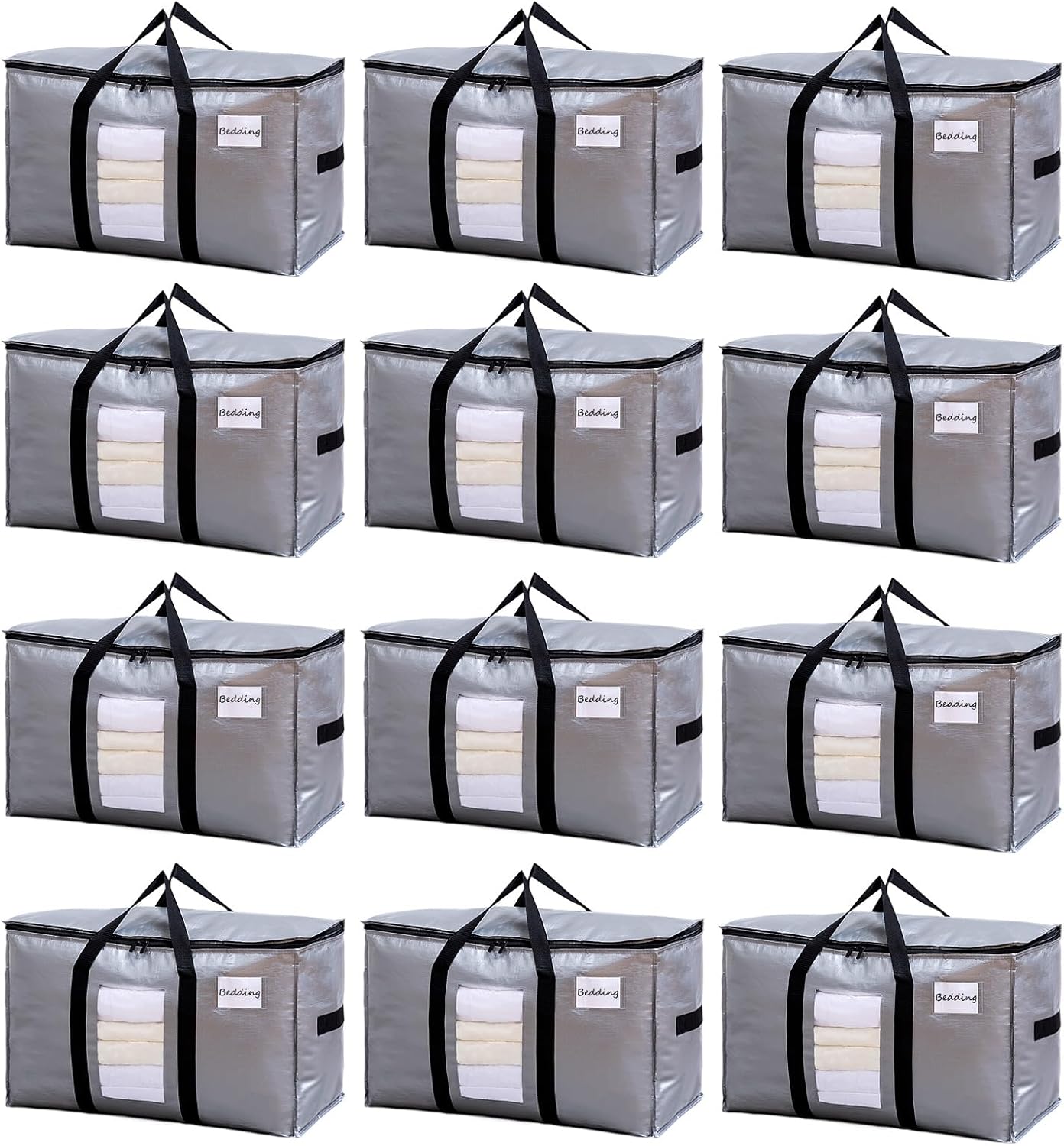 TAILI Silver Extra Large Moving Bags with Window