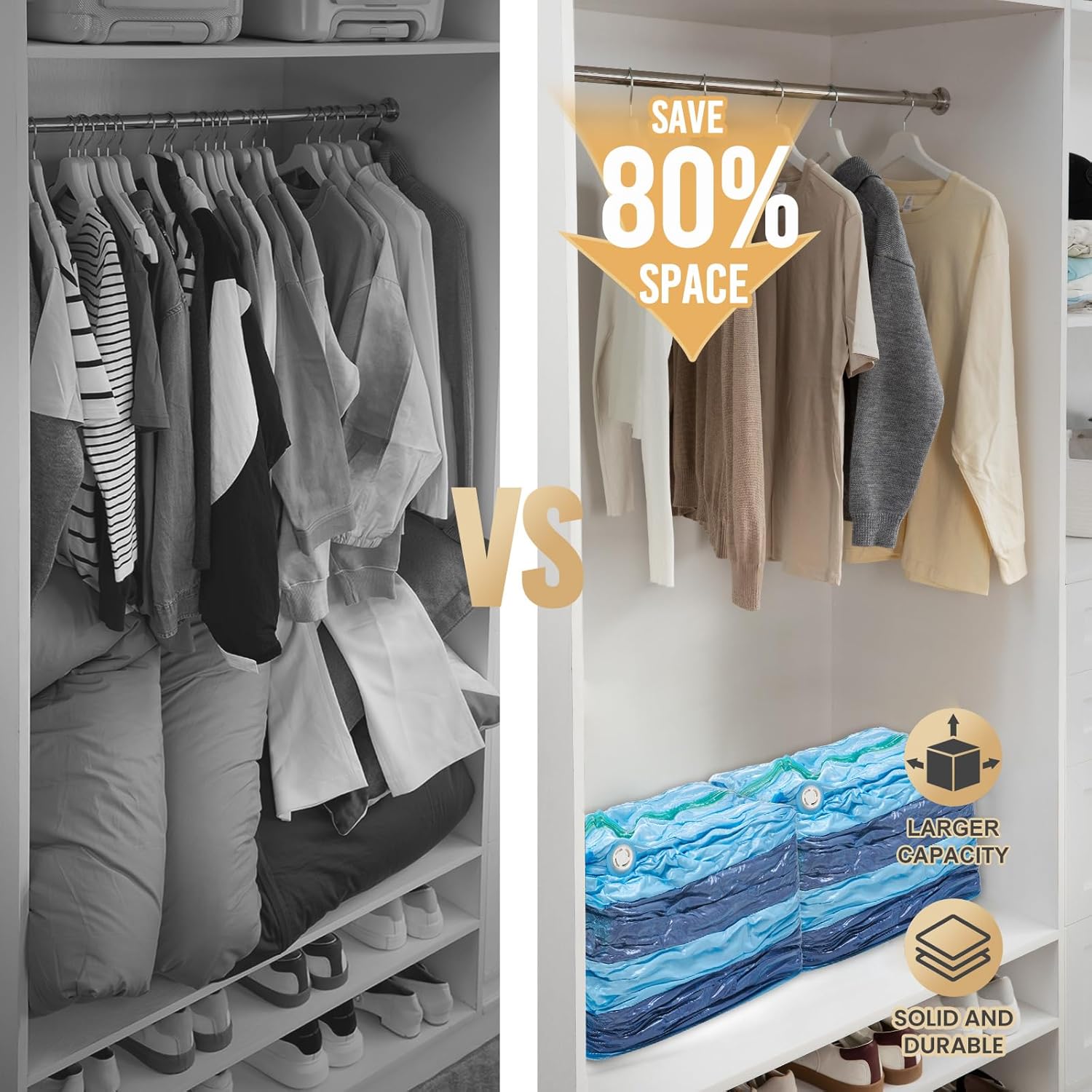 TAILI Blue Extra Large Cube Vacuum Storage Bags