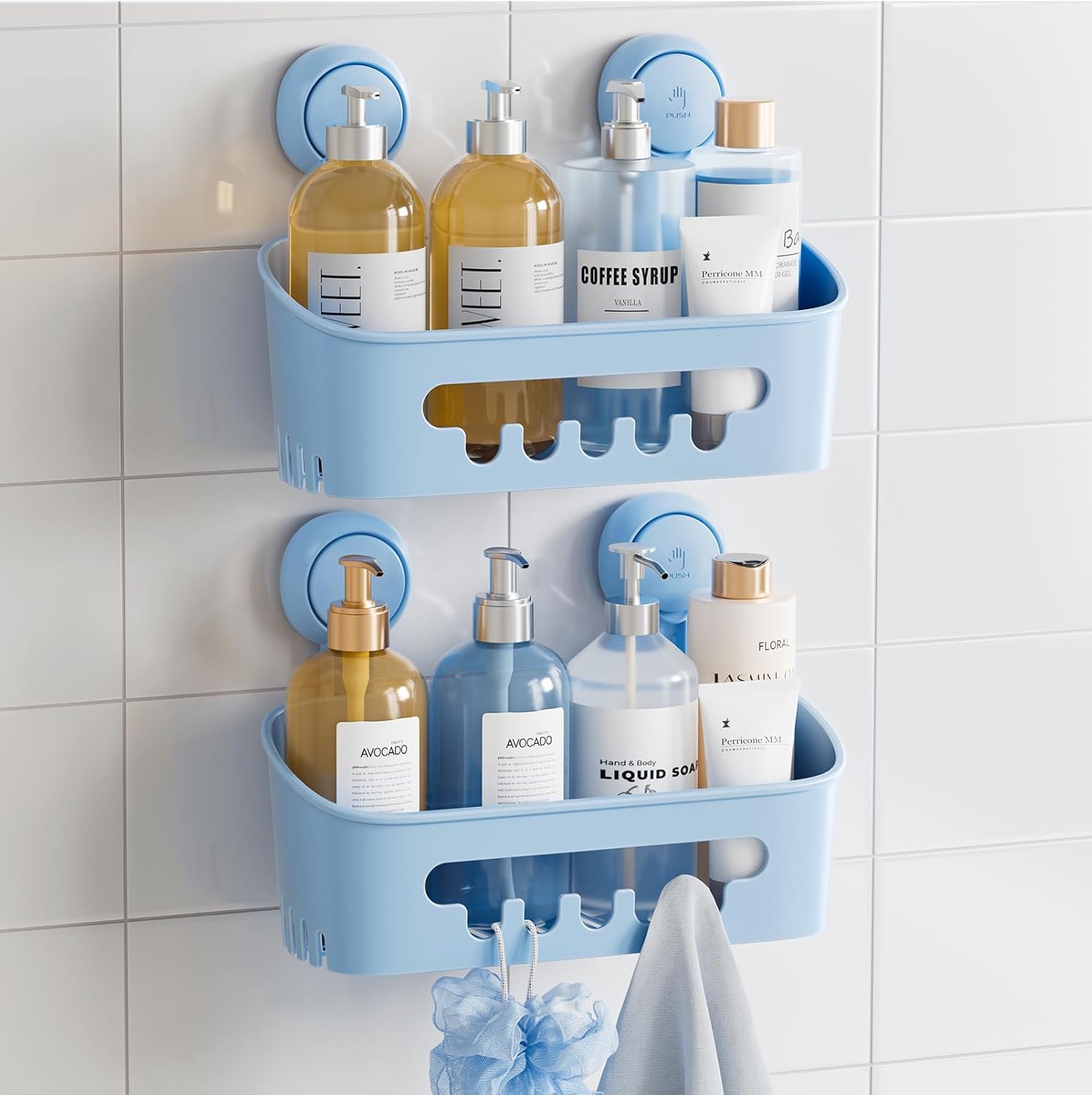 TAILI Nice Series Suction Shower Caddy – Drill-Free Wall Organizer