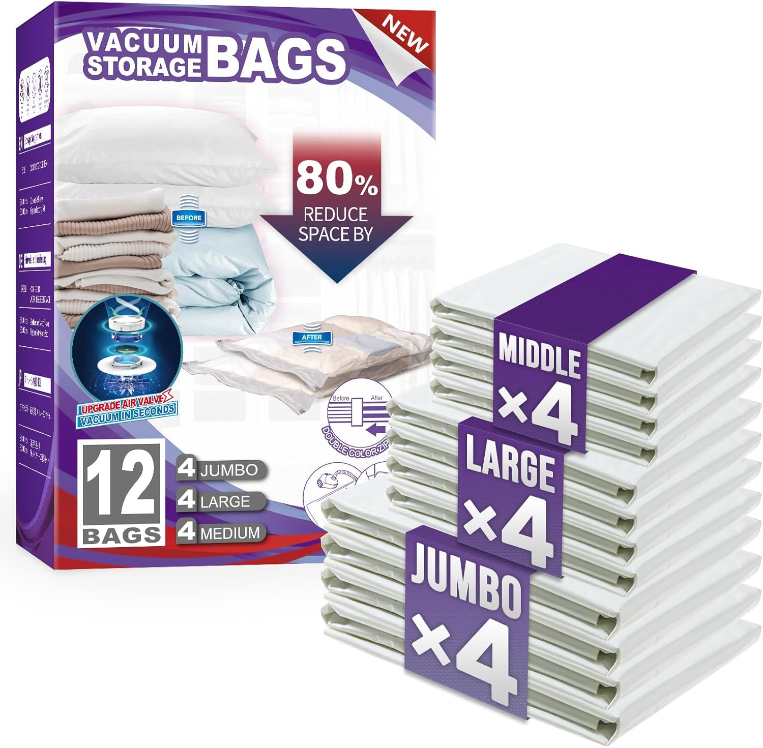 TAILI Combo Flat Vacuum Storage Bags