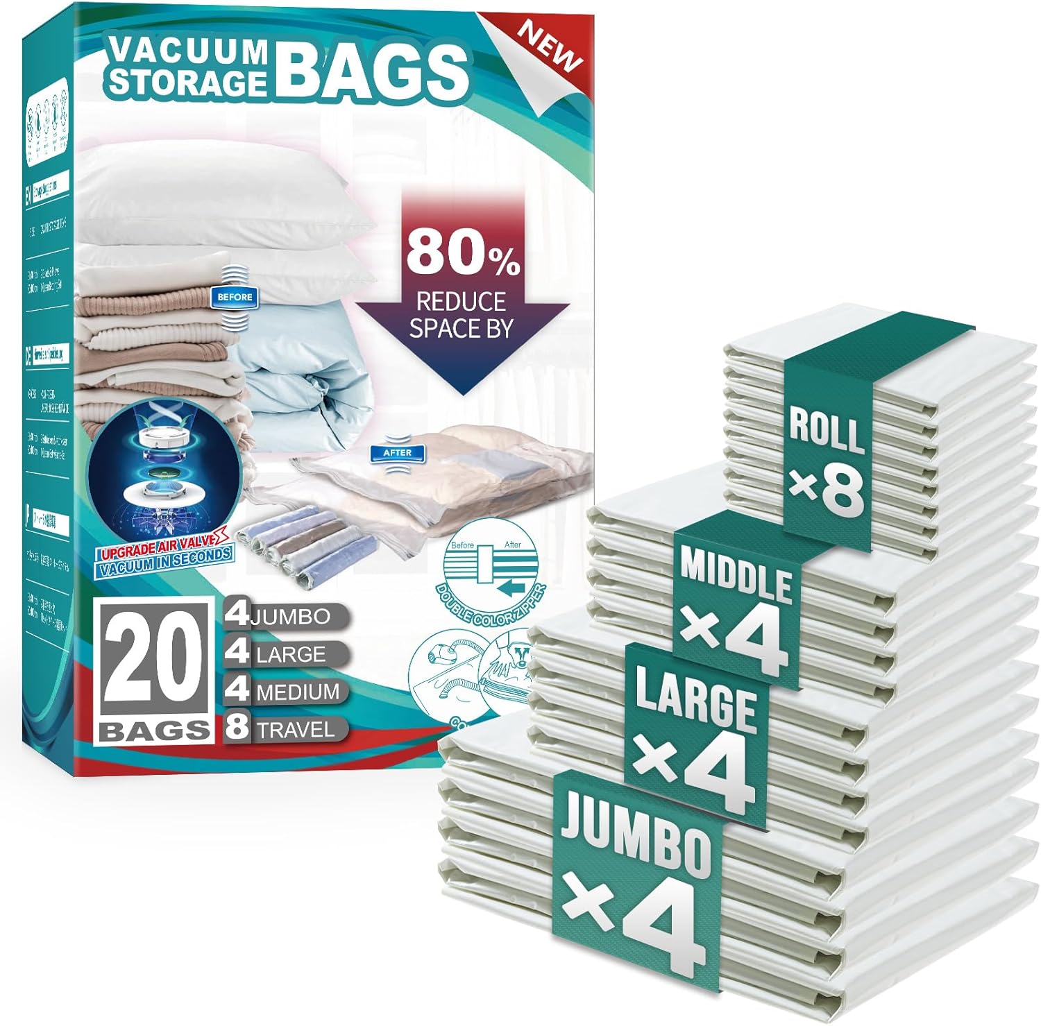 TAILI Combo Flat Vacuum Storage Bags