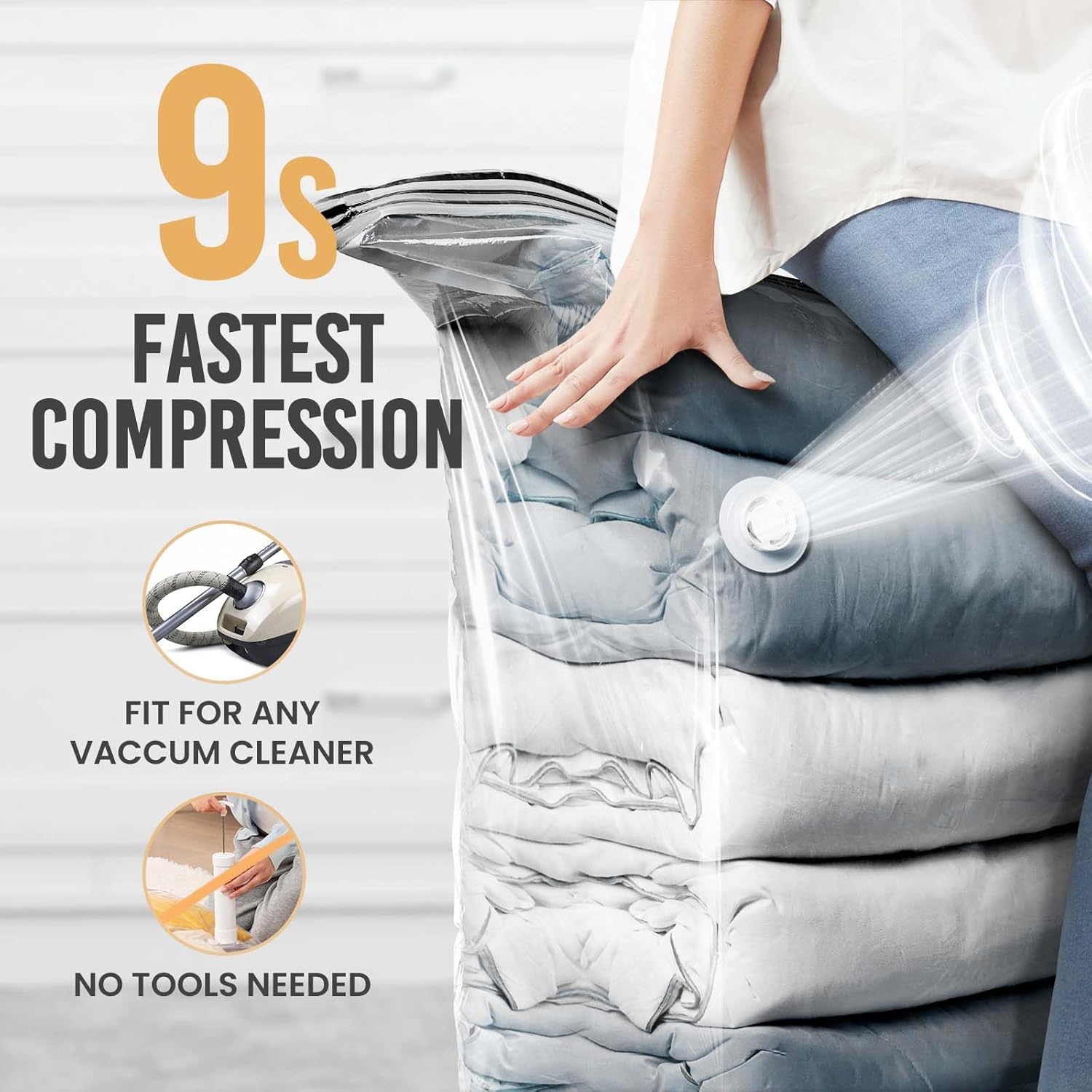 TAILI Clear Extra Large Cube Vacuum Storage Bags