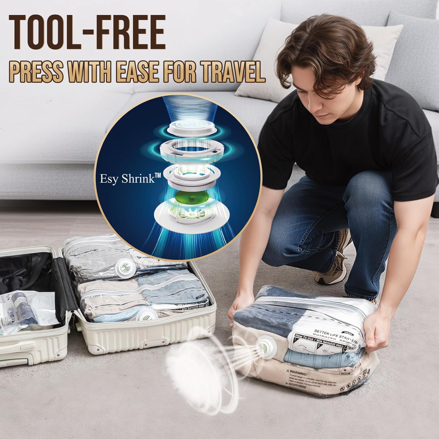 TAILI Clean Medium Cube Vacuum Storage Bags