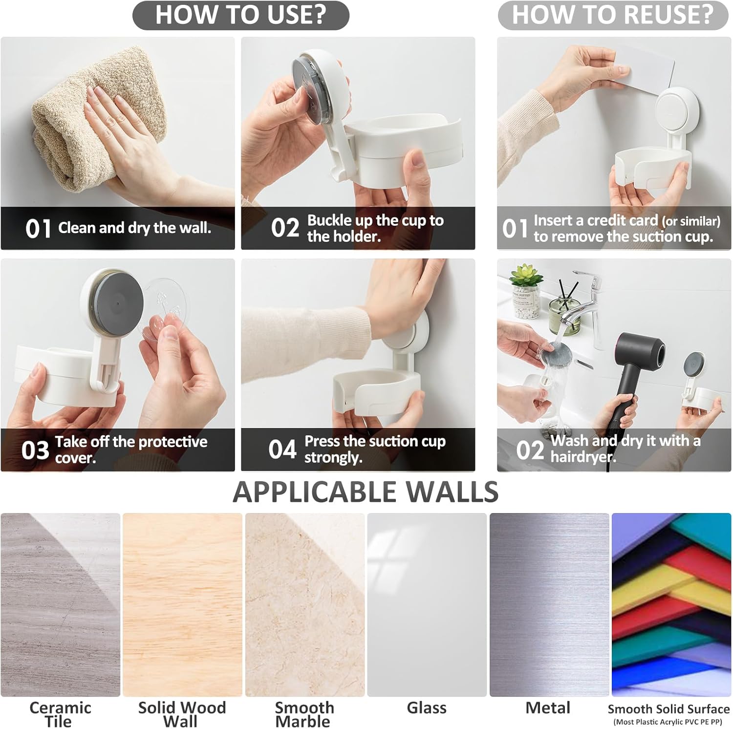 TAILI NICE Series Suction Wine Glass Holder – Removable No-Drill Wall Mount