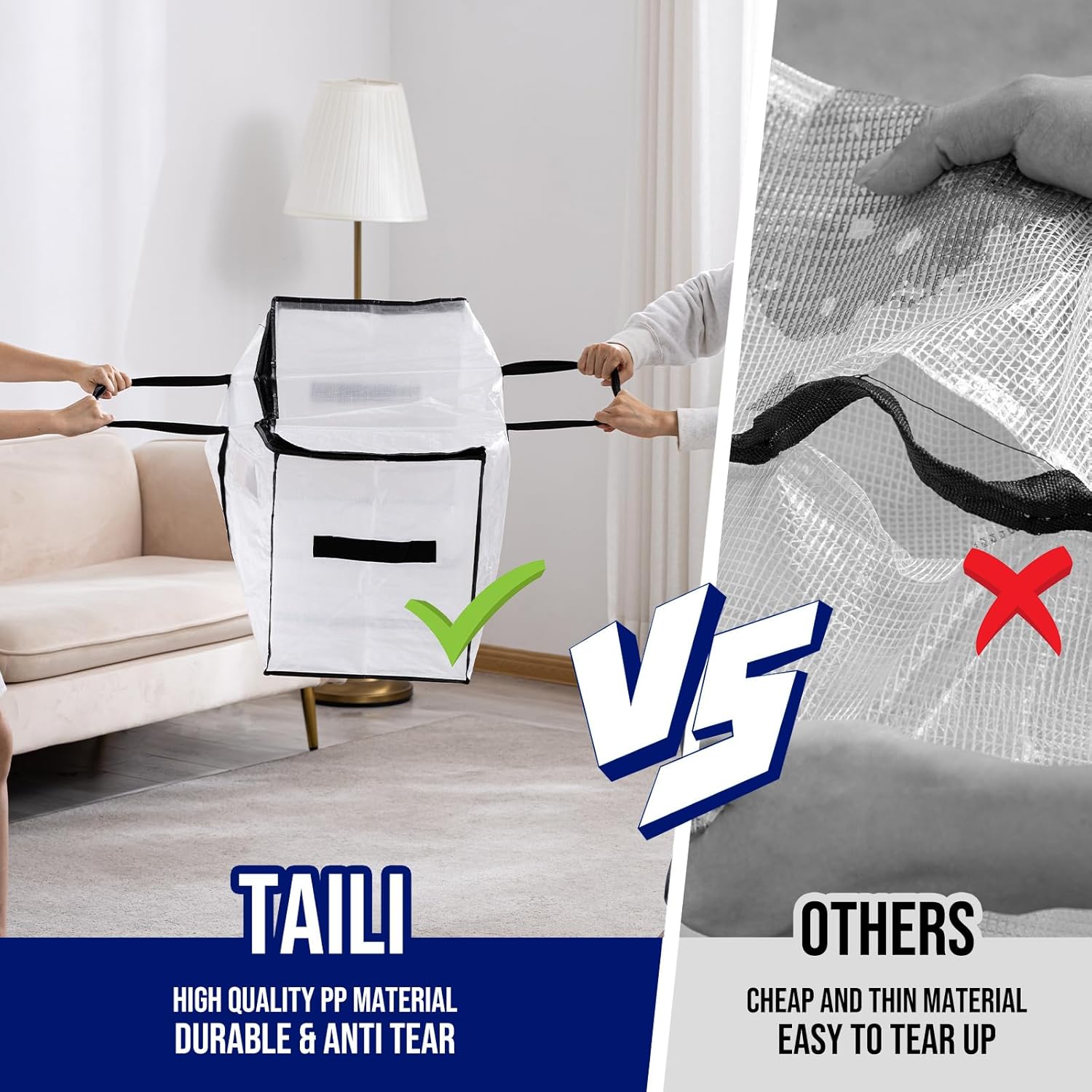 TAILI Clear Extra Large  Moving Bags with Window