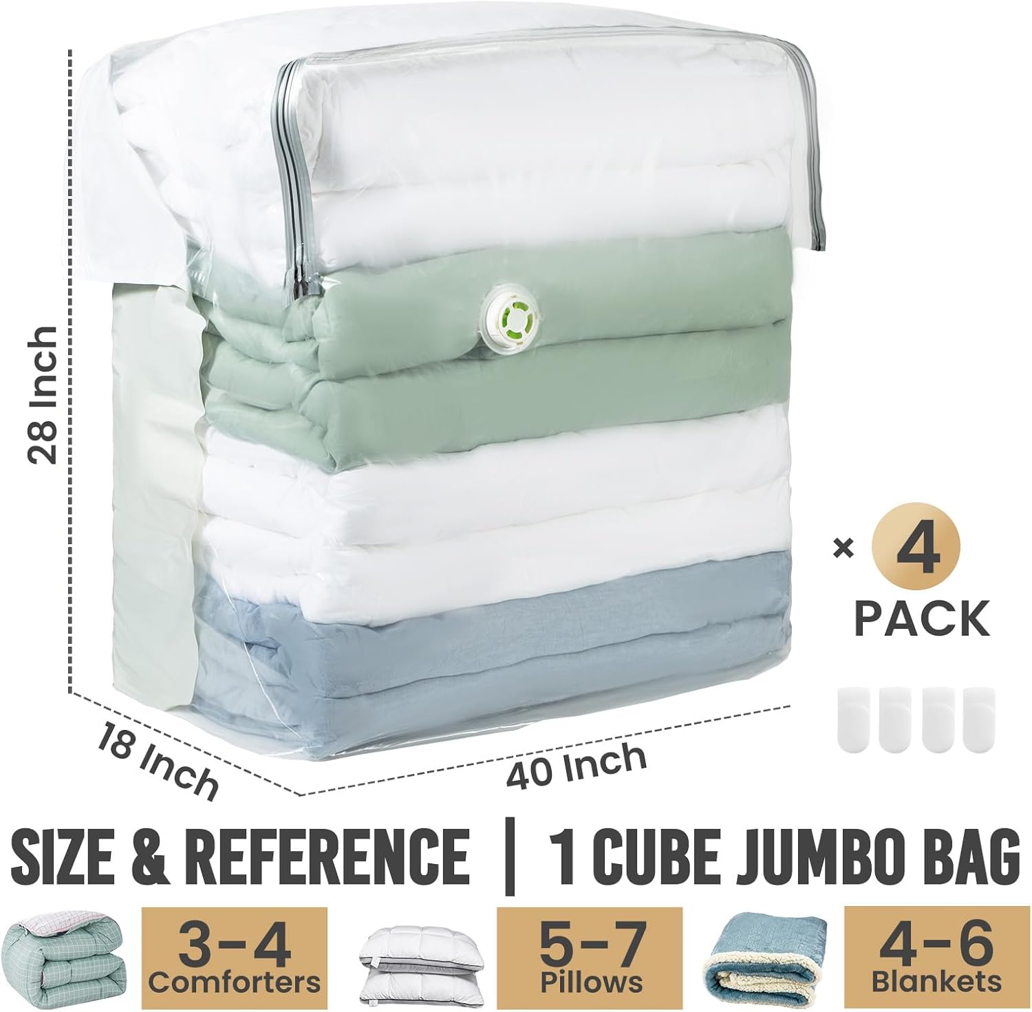 TAILI Supe Jumbo Cube Vacuum Storage Bags