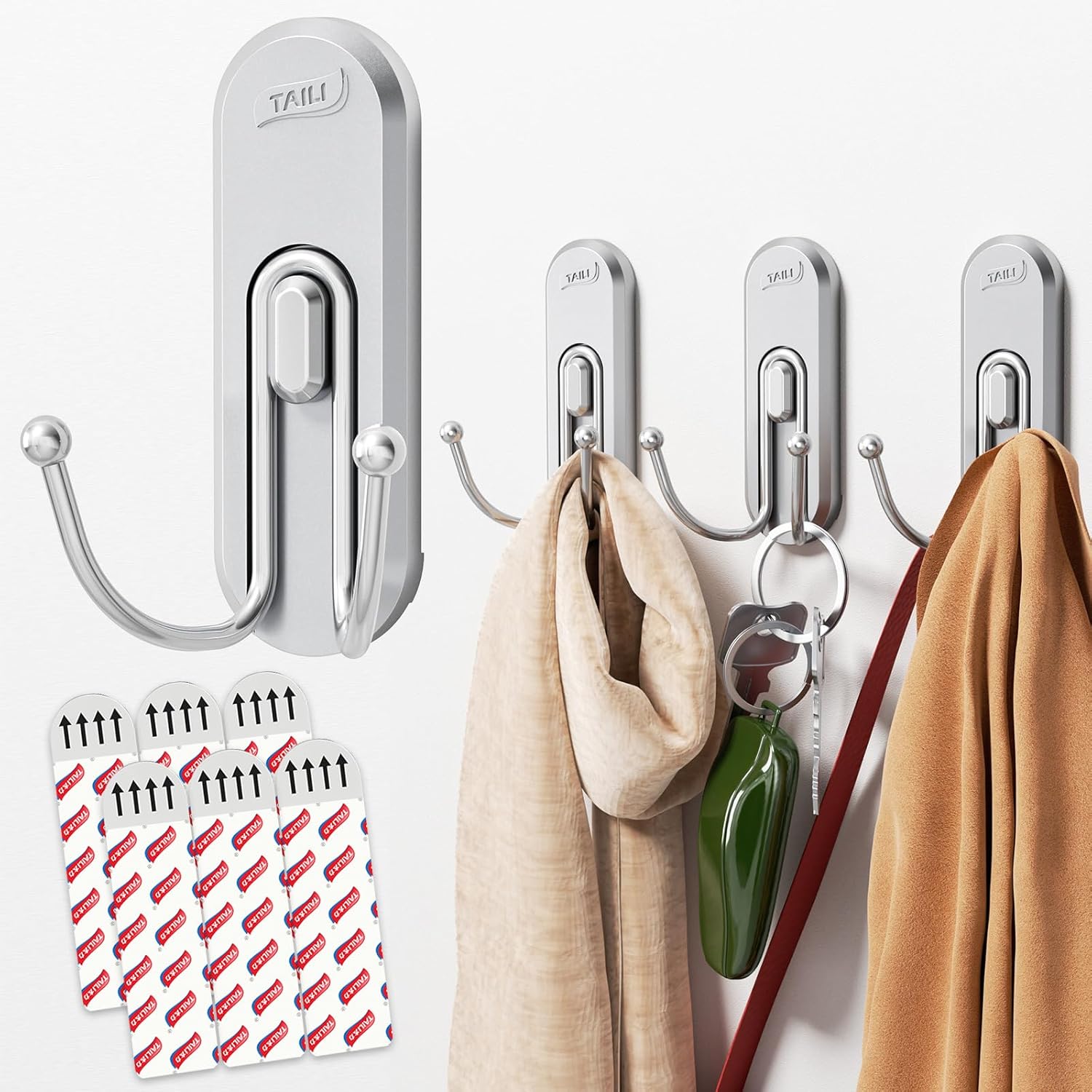 TAILI Easy-Metal Adhesive Coat Hooks