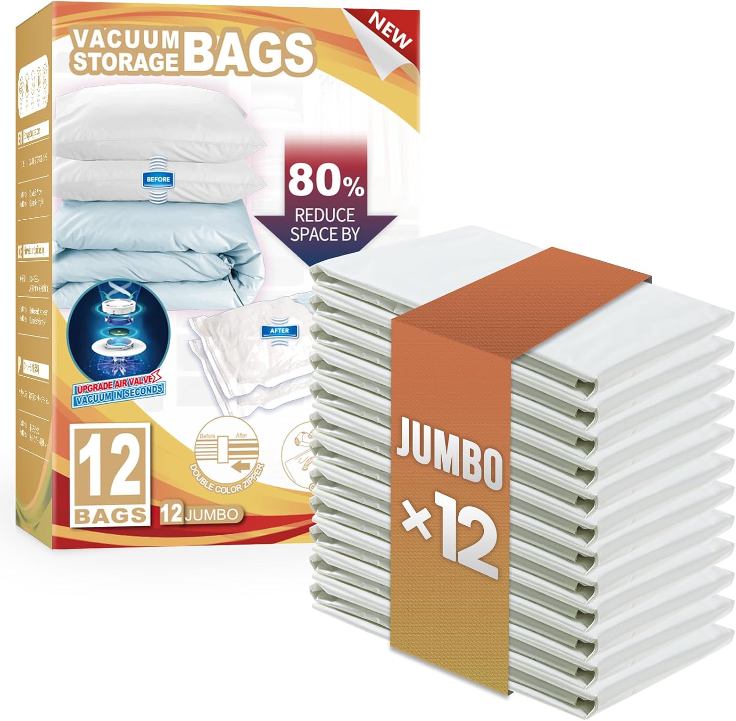 TAILI Cream Flat Vacuum Storage Bags