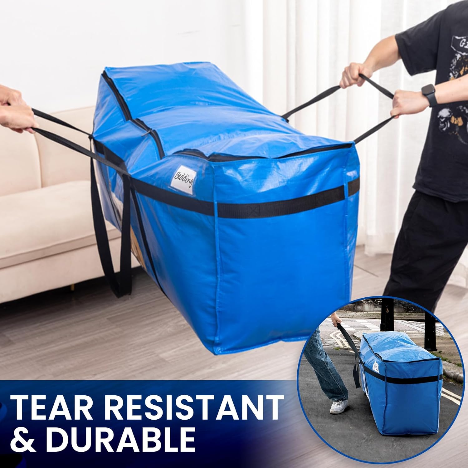 TAILI  69 Gallon Extra Blue Large Storage Bags with Window