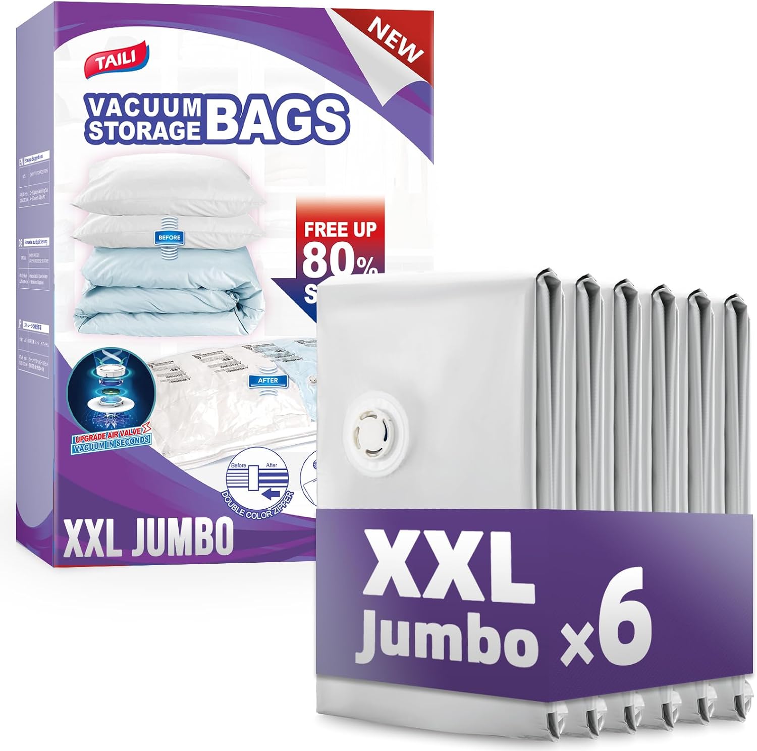 TAILI  XXL Flat Cream Vacuum Storage Bags
