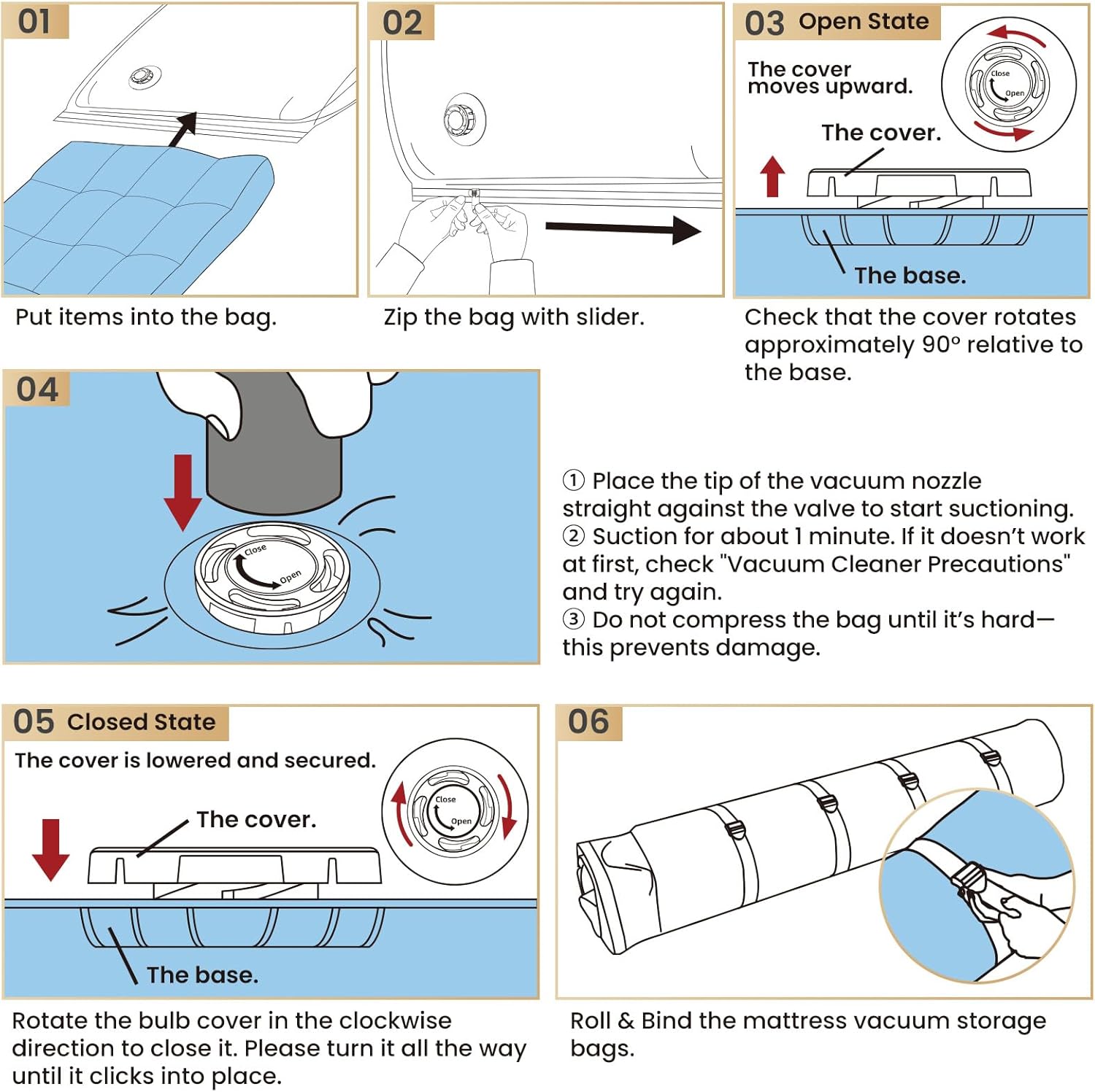 TAILI Mattress Vacuum Storage Bag with Straps