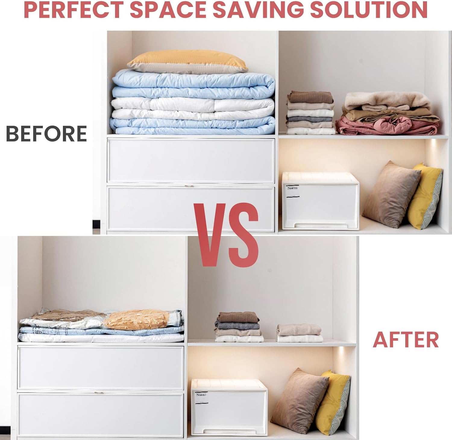 TAILI  XXL Flat Cream Vacuum Storage Bags