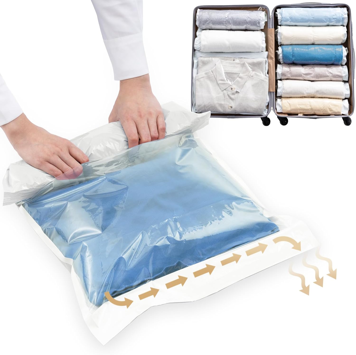 TAILI Cream Travel Compression Bags