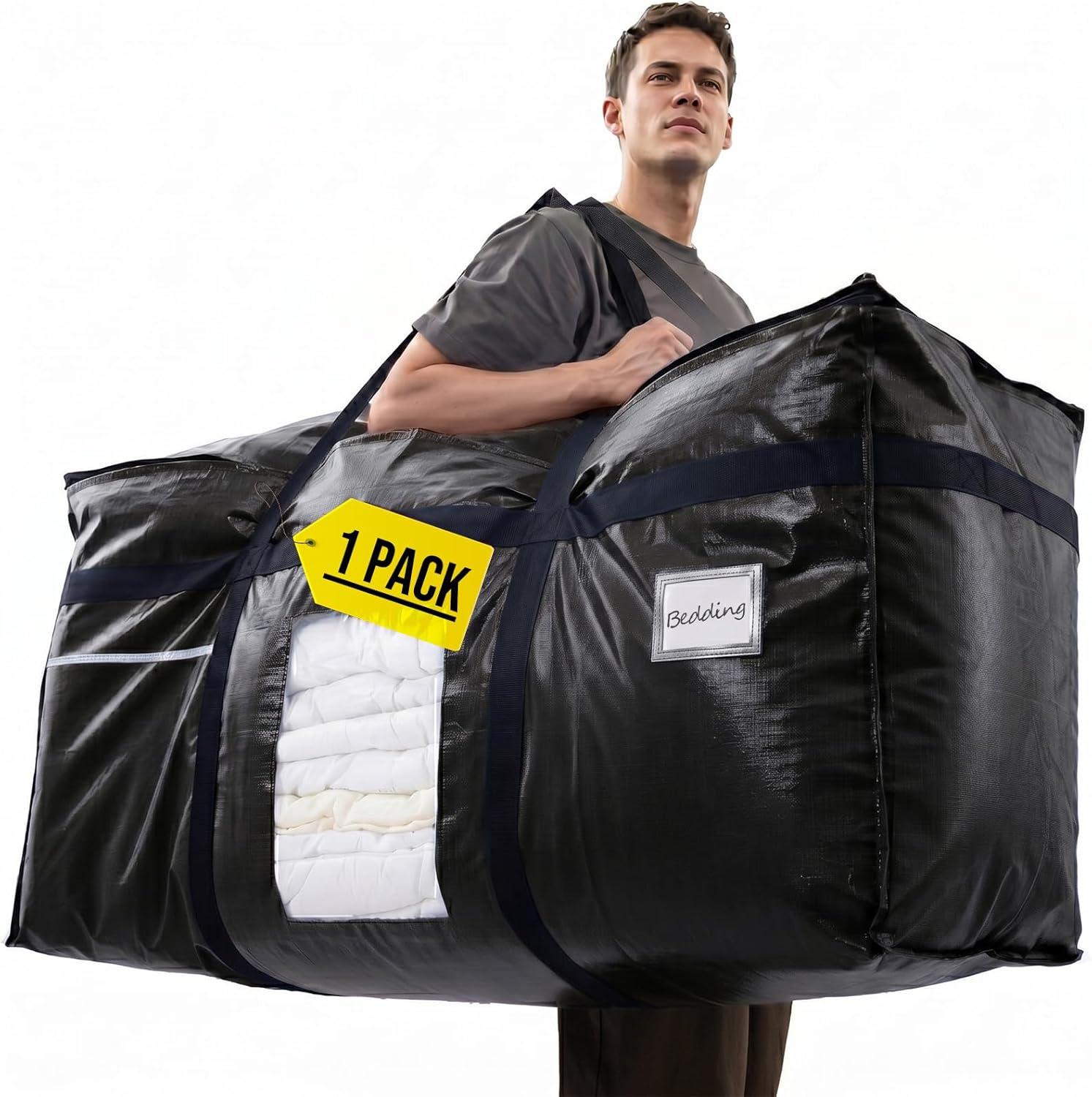TAILI Black Extra Large Moving Bags with Window
