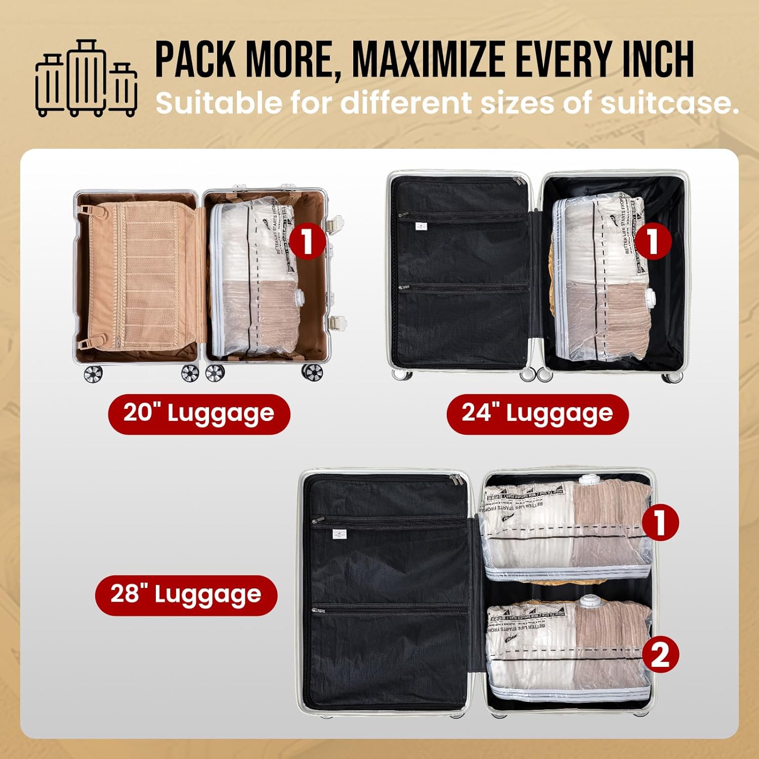 TAILI Clean Medium Cube Vacuum Storage Bags