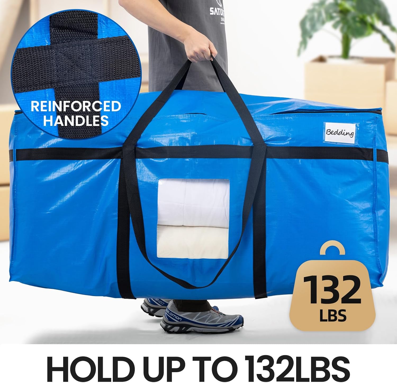 TAILI  69 Gallon Extra Blue Large Storage Bags with Window