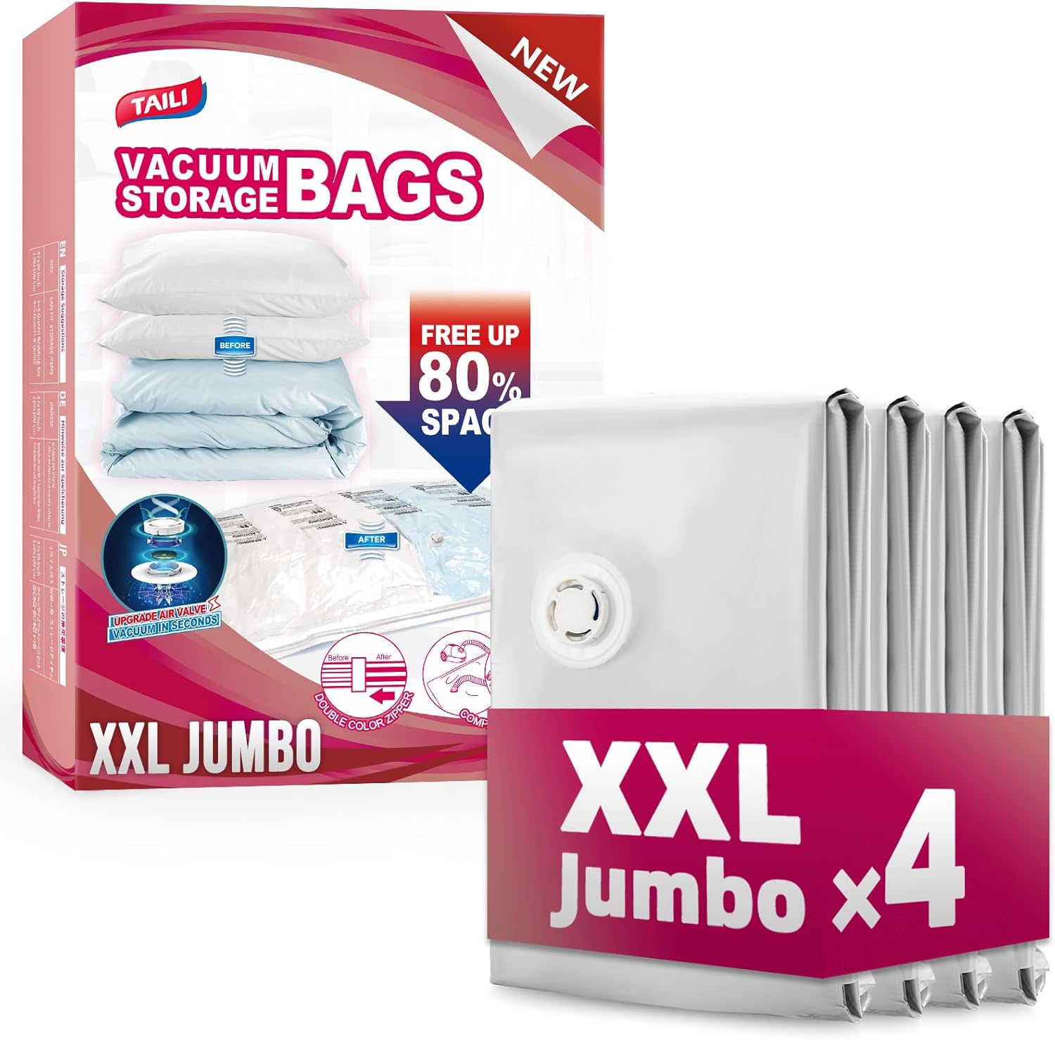 TAILI  XXL Flat Cream Vacuum Storage Bags