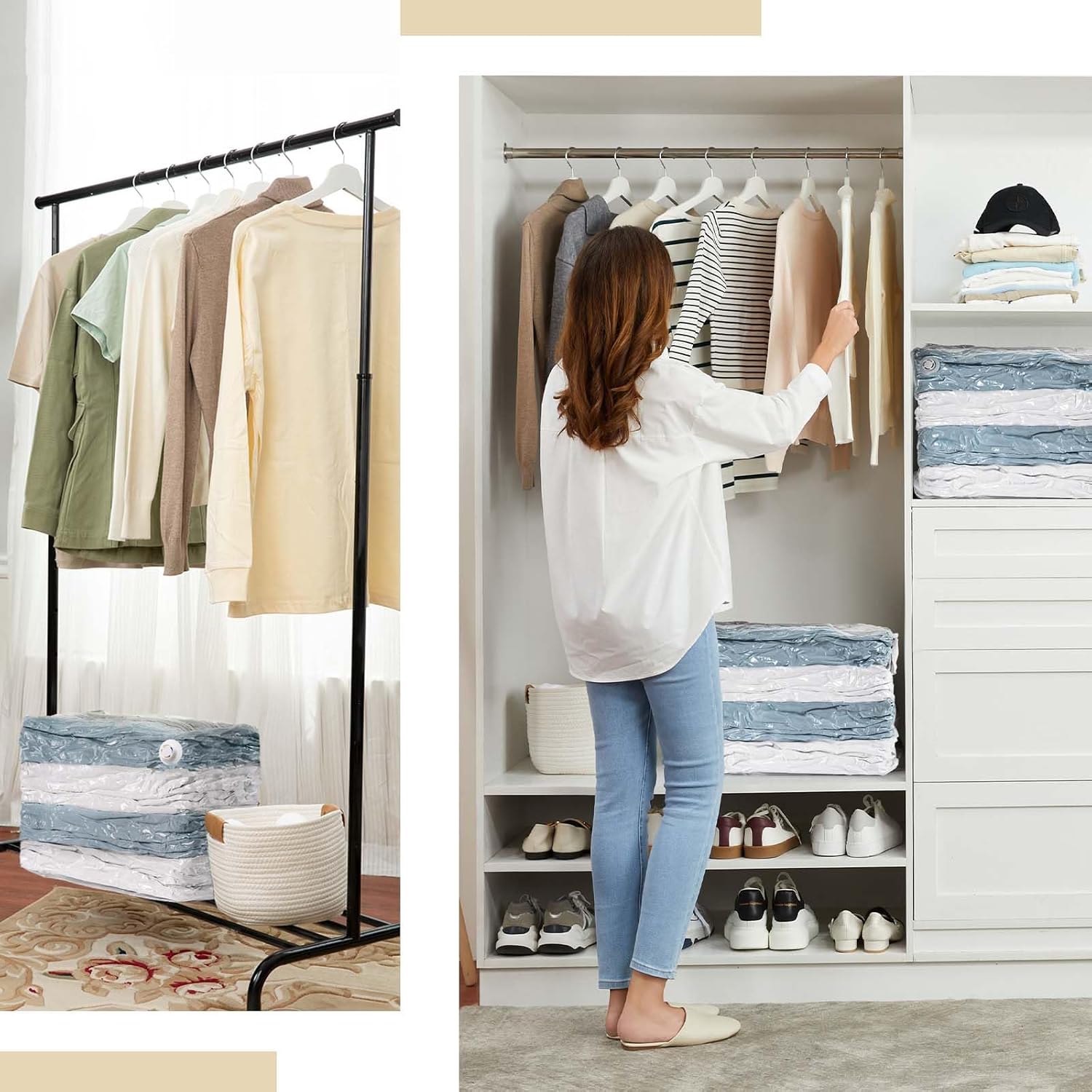 TAILI Clear Extra Large Cube Vacuum Storage Bags