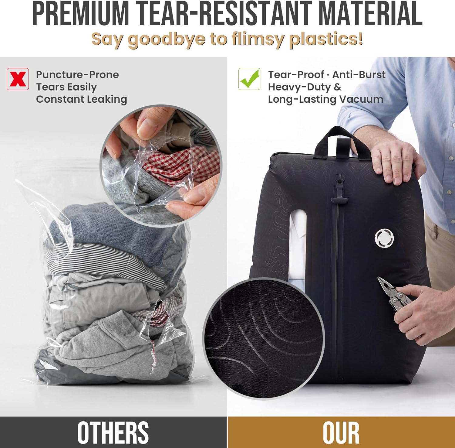 TAILI Travel Vacuum Compression Bags with Wireless Pump
