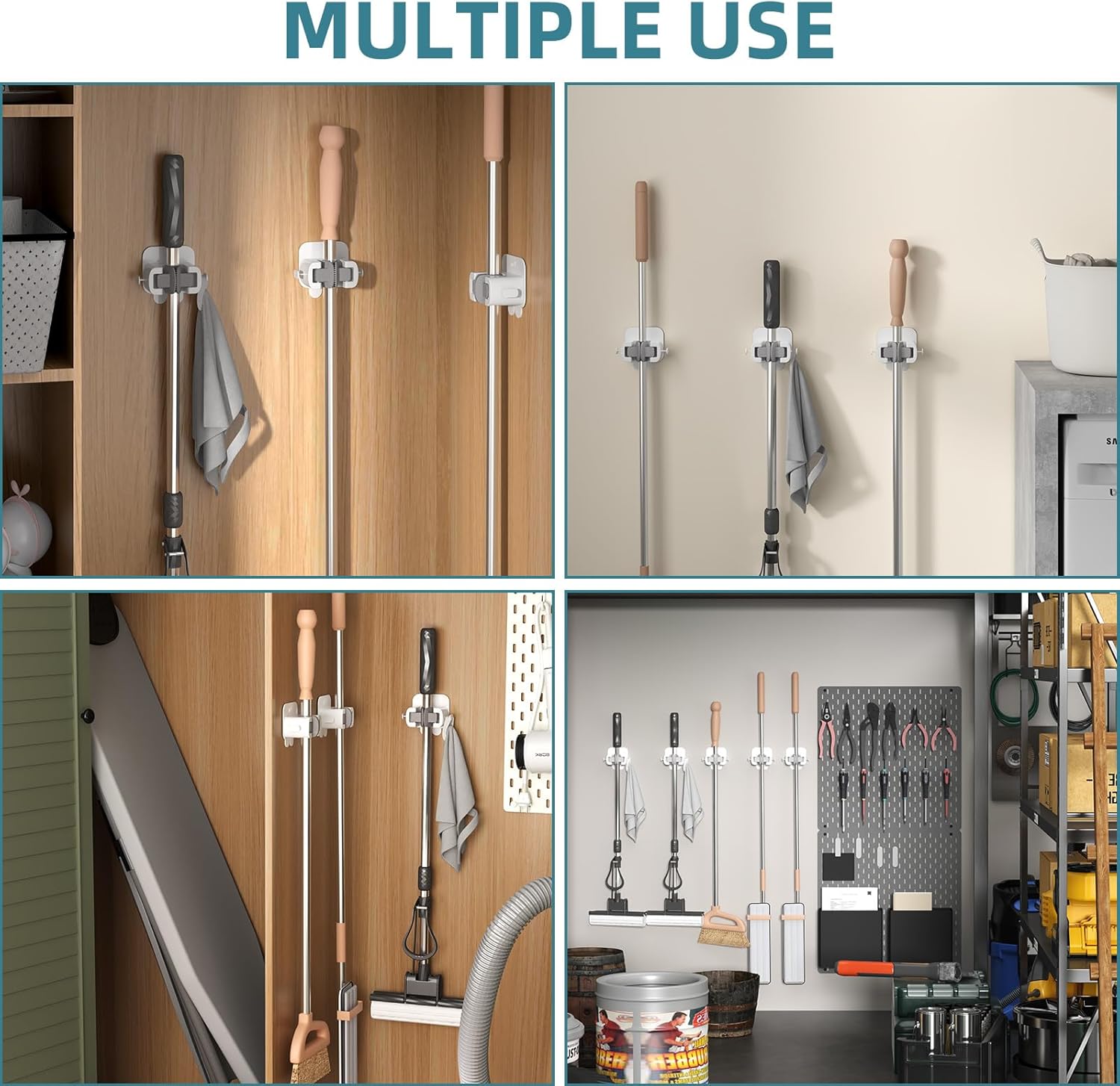 TAILI Easy-Hold Wall Mount Broom Holder